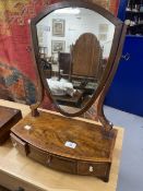 Early 20th cent. Treen, mahogany and banded dressing table mirror, three drawers beneath. 22ins. x