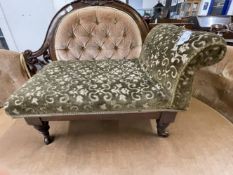 Late 18th/early 19th cent. Mahogany gout reclining/adjustable footstool on turned supports with