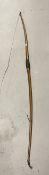 20th cent. Yew wood longbow. 75ins.