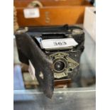 Cameras: Ensign Midget camera in leather case with R. H. Moore Chemists 29 Belvedere, Bath label