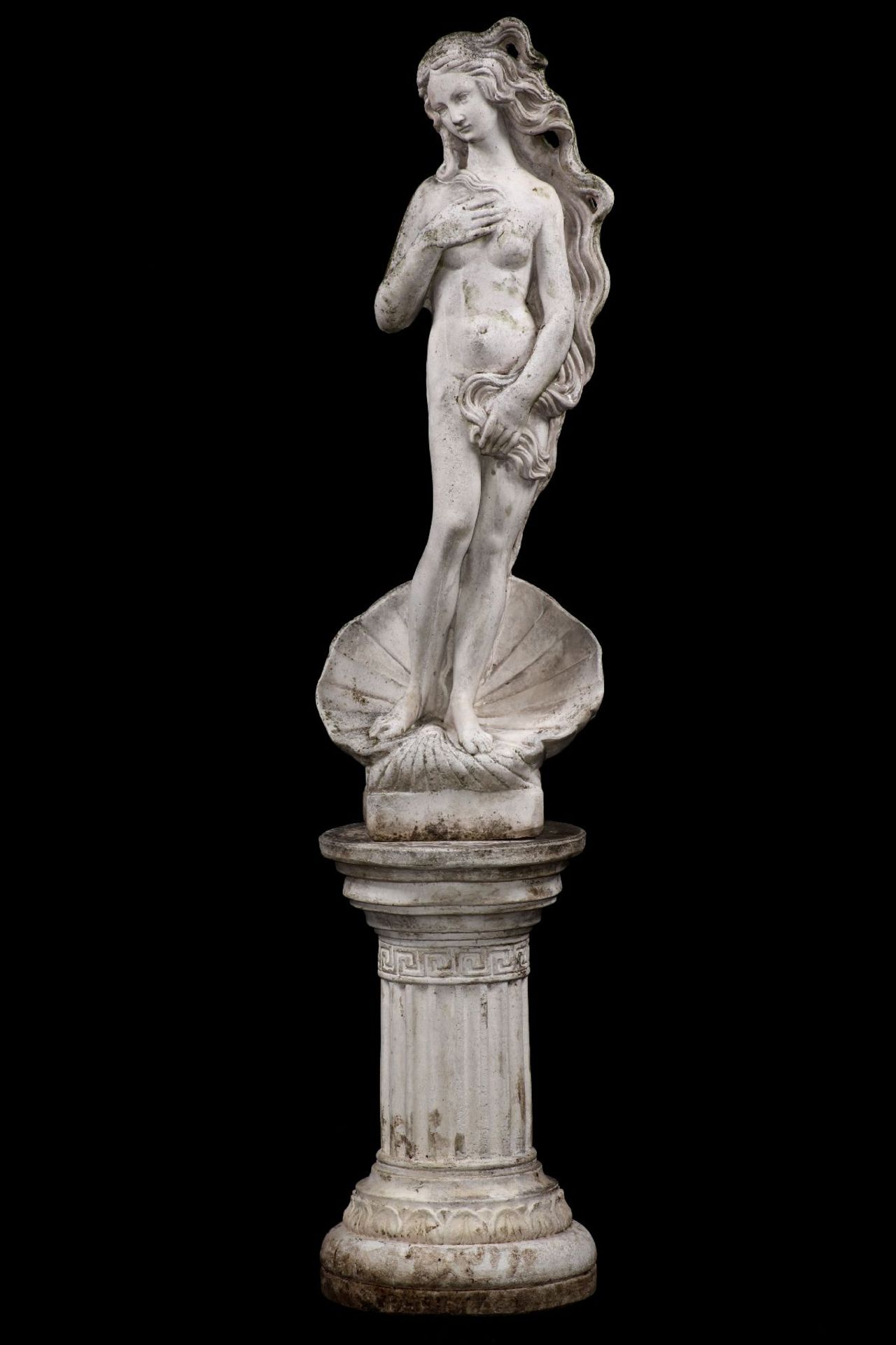 Aphrodite, Kunst.- bzw. Steinguss, auf Säule, patiniert, - Image 2 of 2