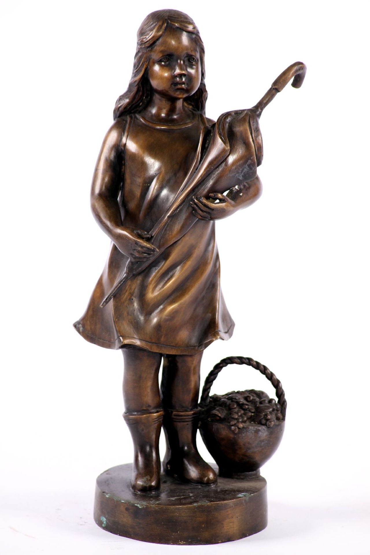 Mädchen mit Schirm, Bronze, anthrazitfarben patiniert, - Image 2 of 2