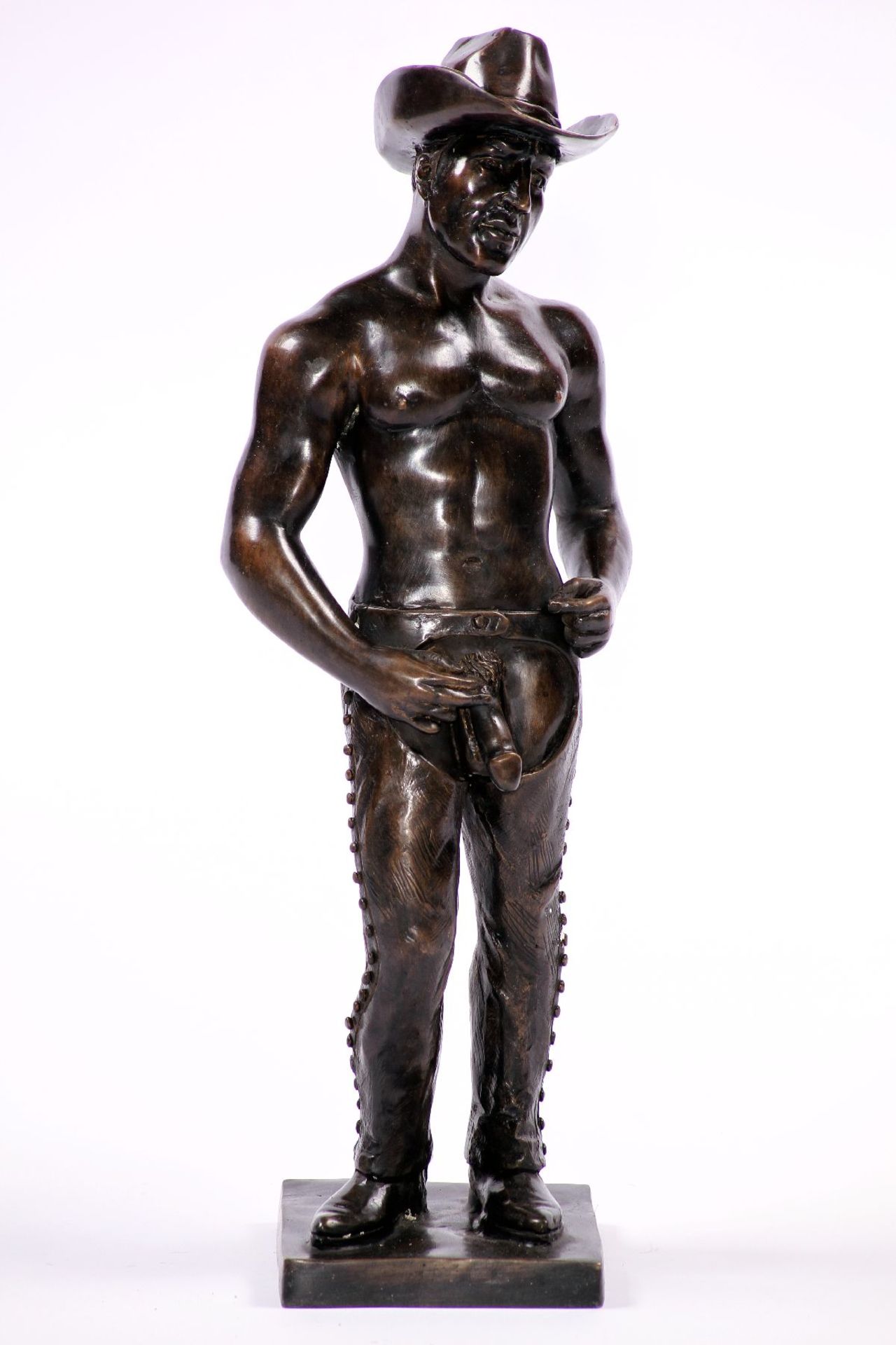 Männerakt 'Cowboy', Bronze, braun u. dunkelbraun - Image 2 of 2