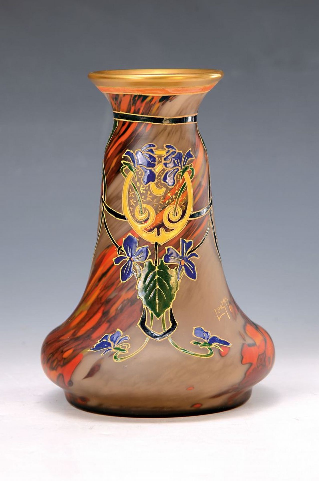 Vase, Frankreich, Legras, 1920er Jahre, Schichtglas mit