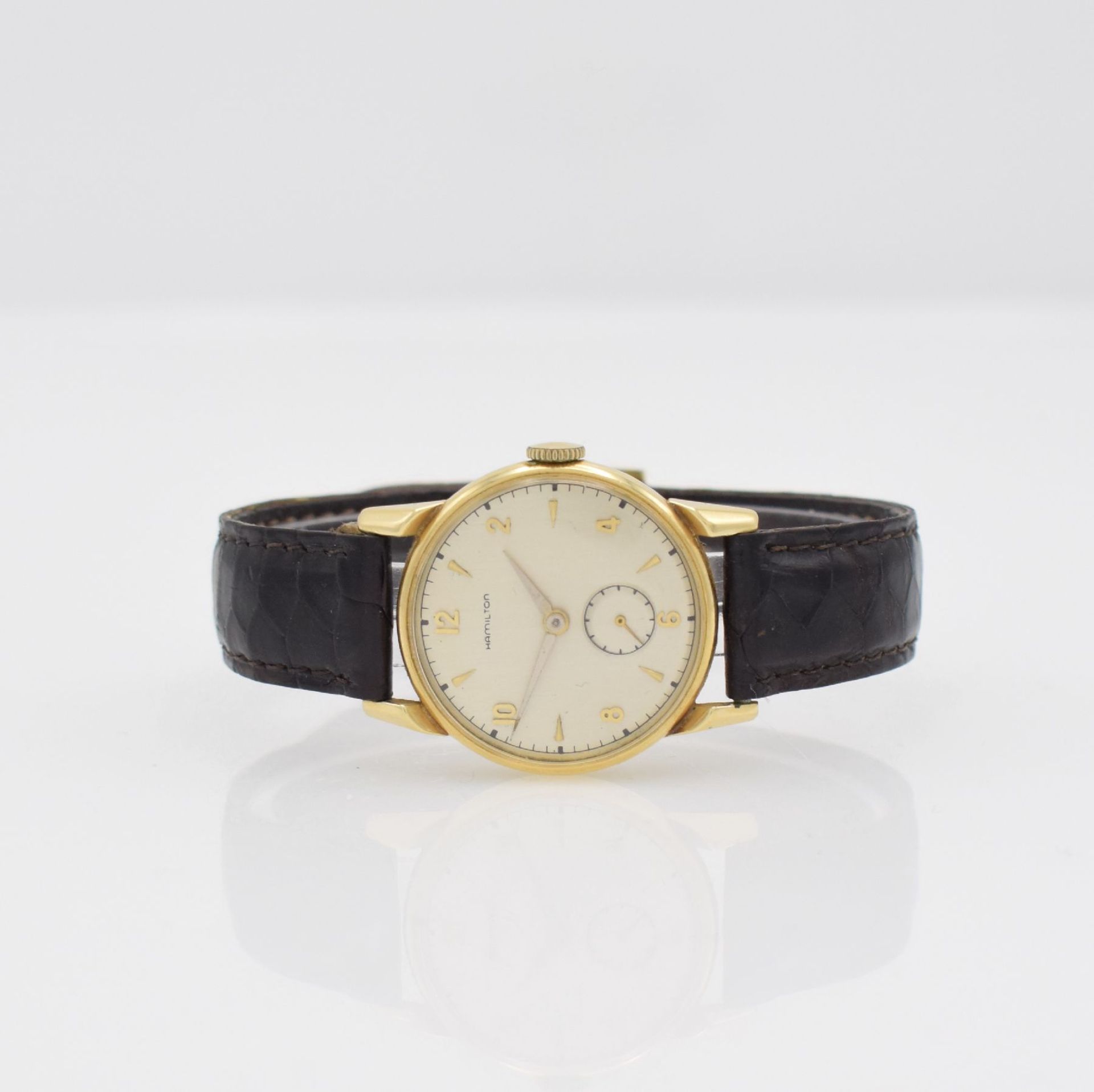 HAMILTON Armbanduhr in GG 585/000, USA um 1947,