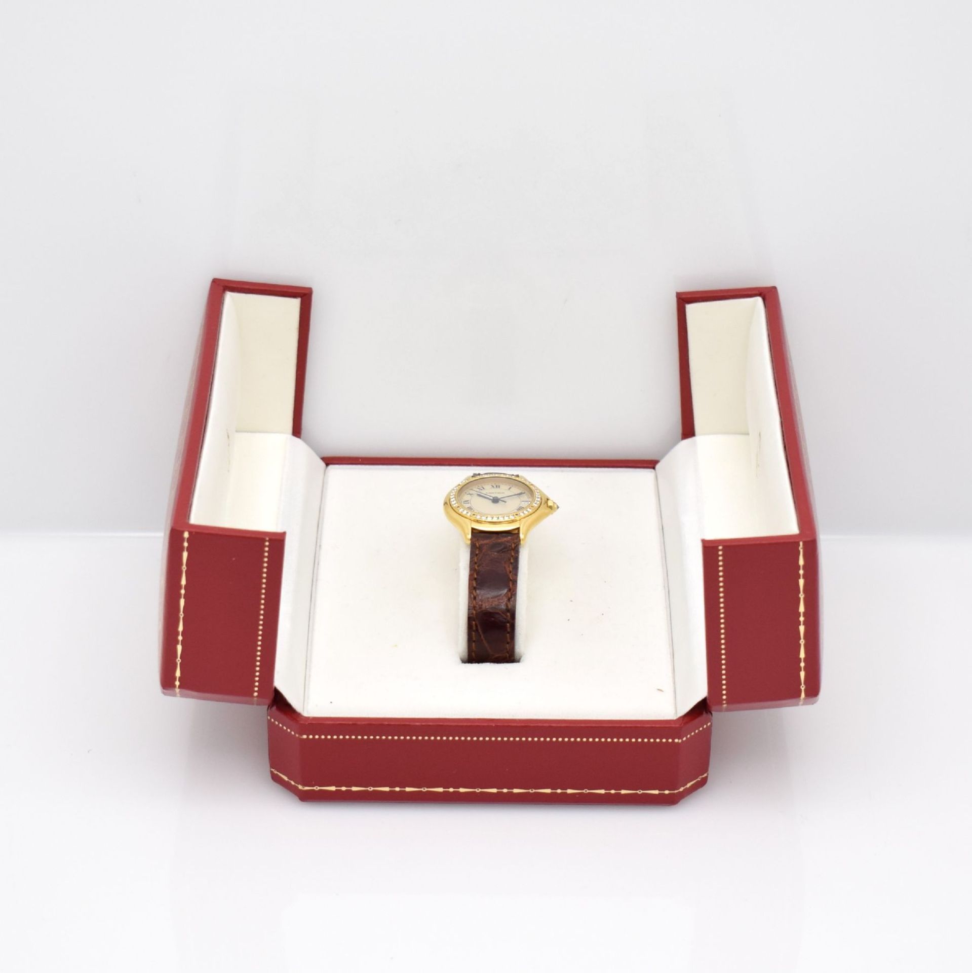 CARTIER Cougar Damenarmbanduhr in GG 750/000 mit original - Bild 7 aus 7