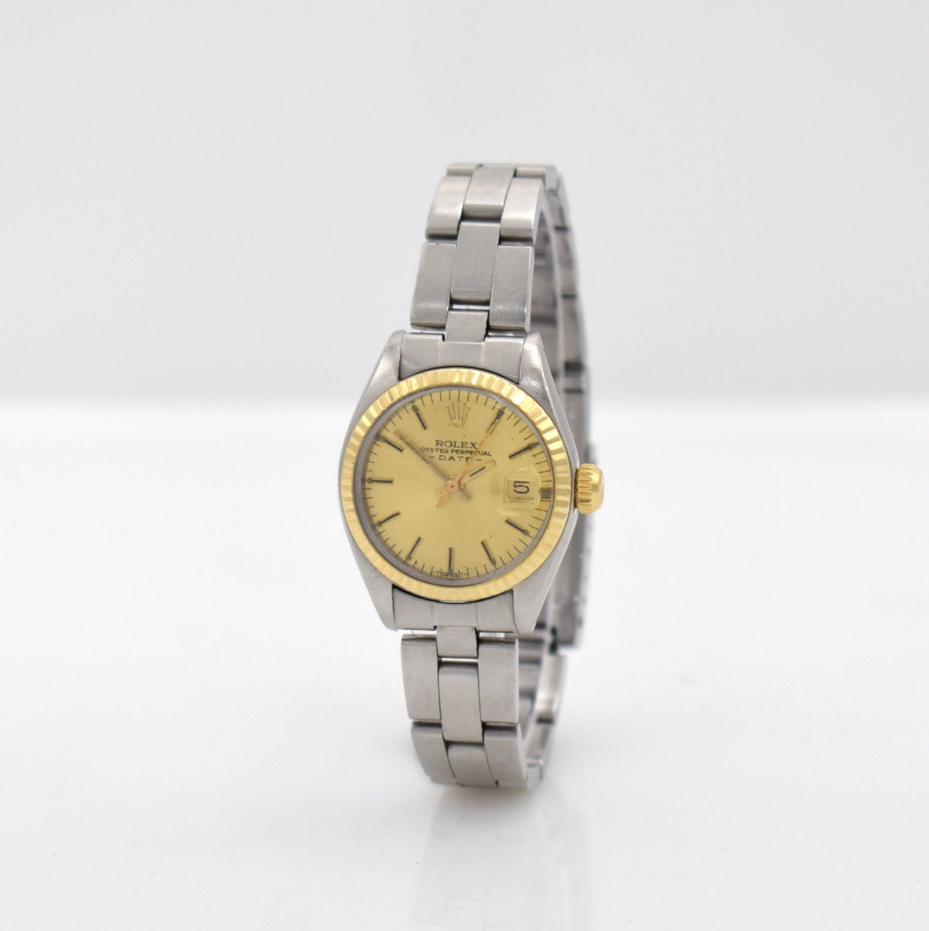 ROLEX Date Damenarmbanduhr in Stahl/Gold, Schweiz um - Bild 3 aus 7