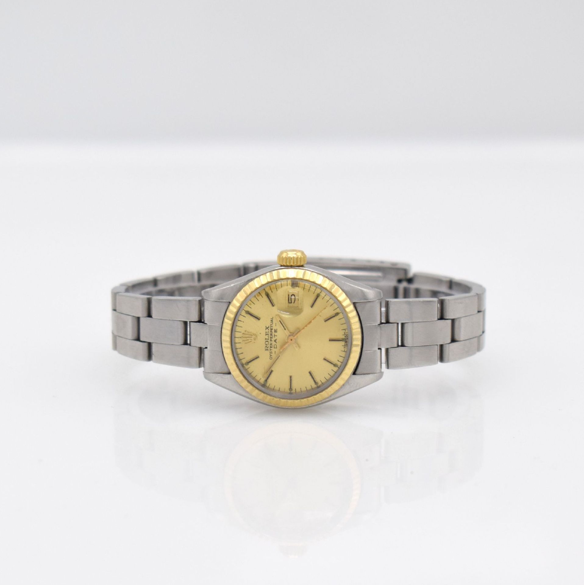 ROLEX Date Damenarmbanduhr in Stahl/Gold, Schweiz um