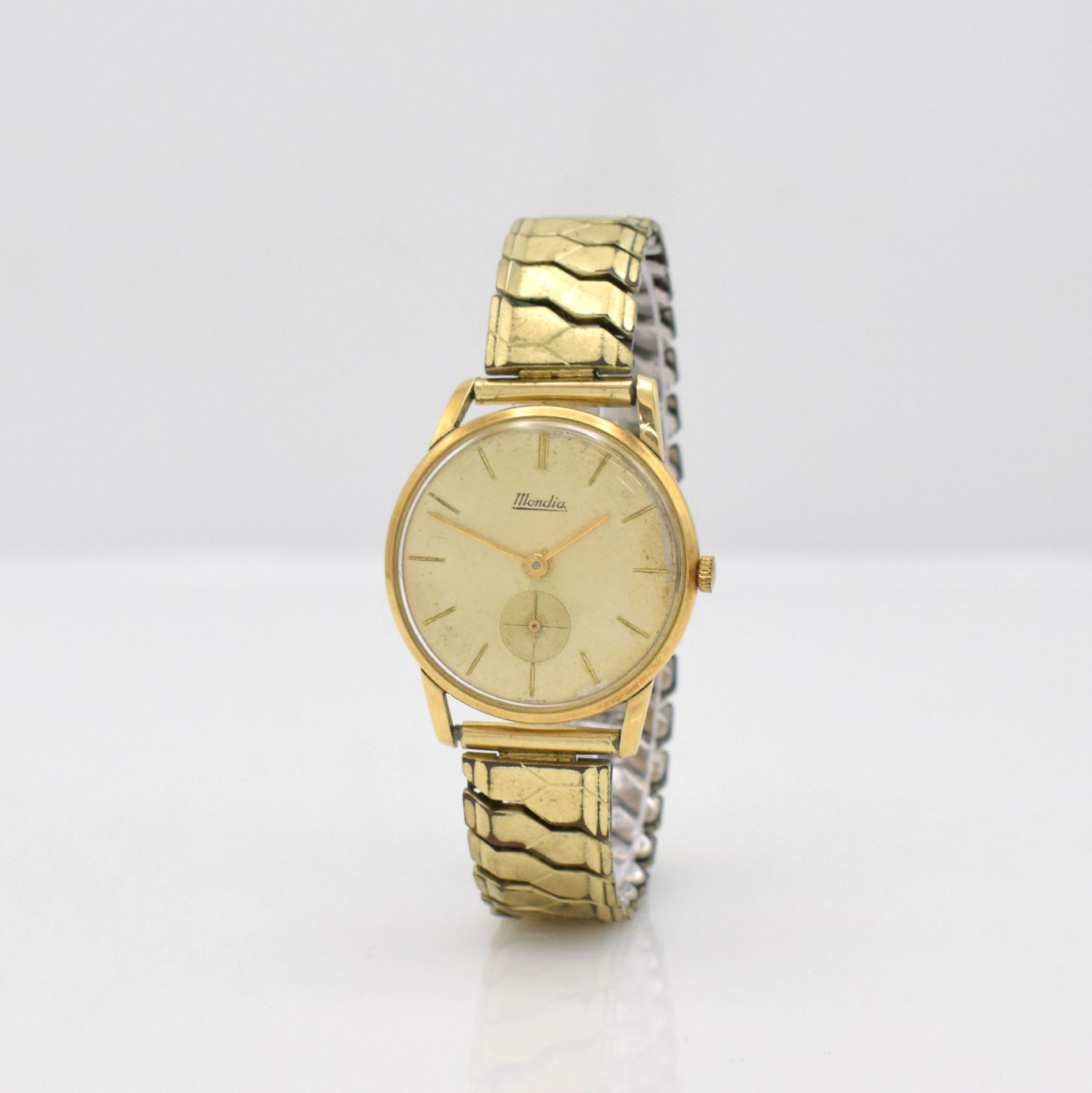 MONDIA Armbanduhr in GG 585/000, Schweiz um 1960, - Bild 3 aus 7