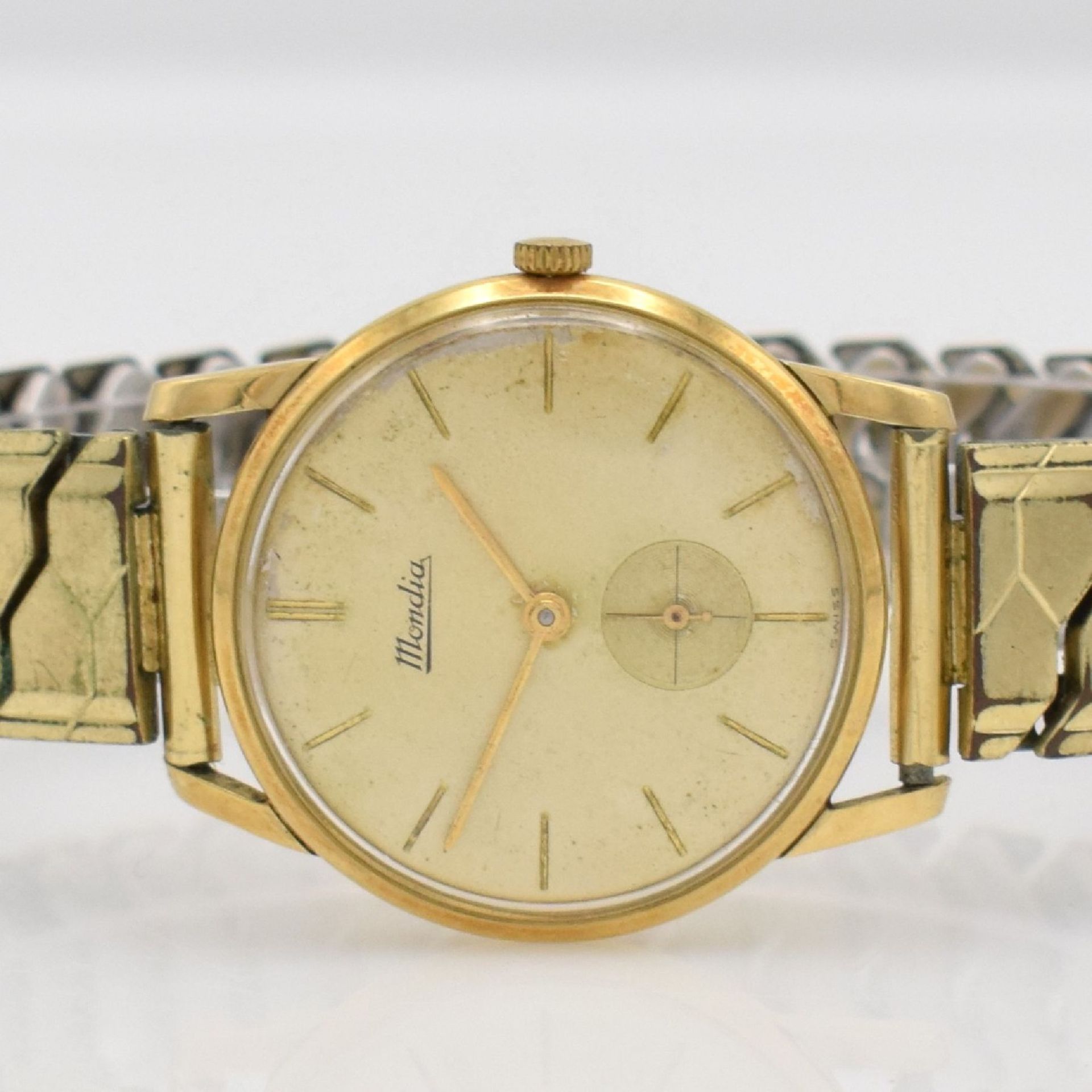 MONDIA Armbanduhr in GG 585/000, Schweiz um 1960, - Bild 2 aus 7