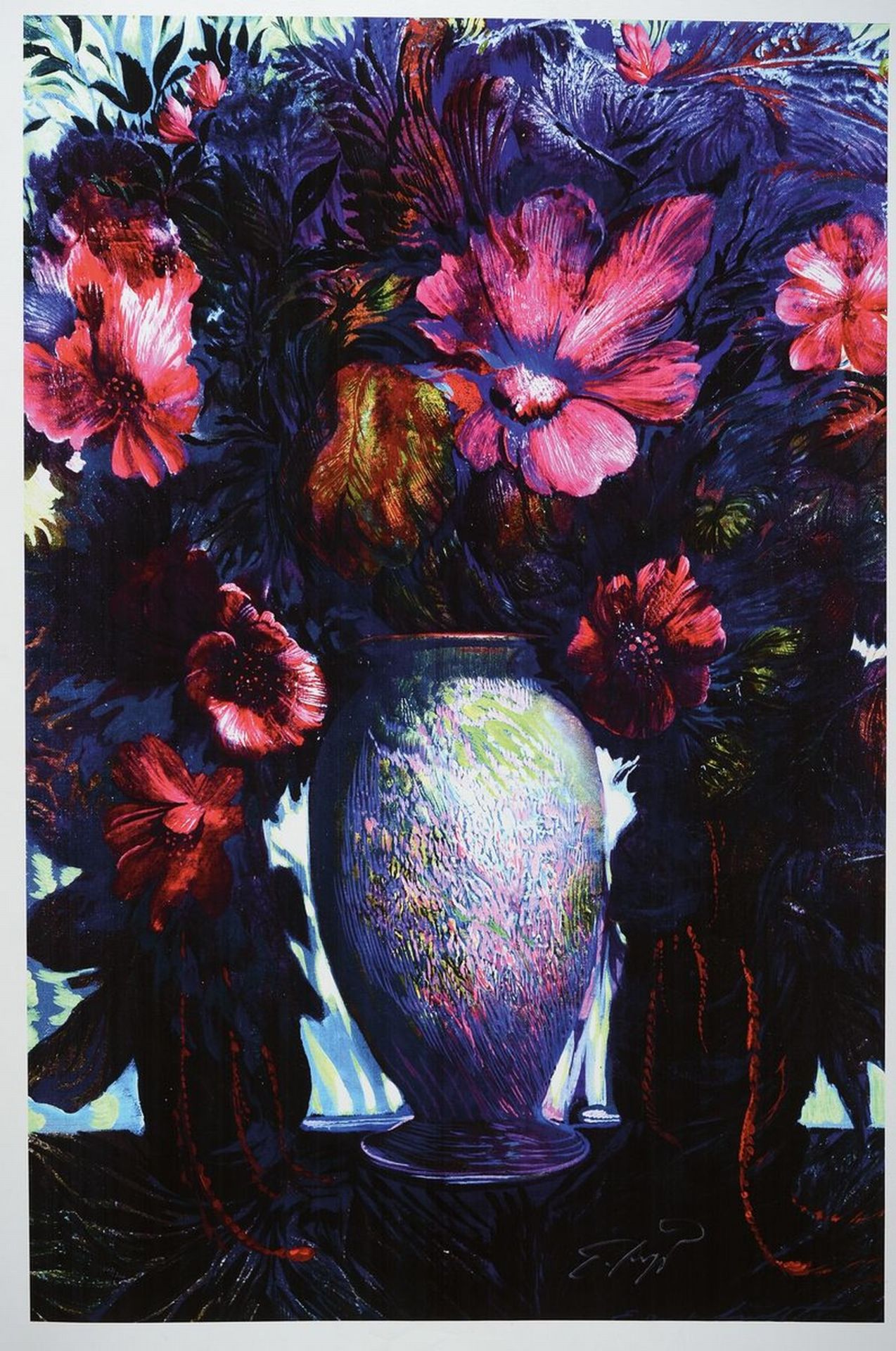 Ernst Fuchs, 1930-2015, Blumenbouquet, Giclee auf Lwd, - Image 3 of 3