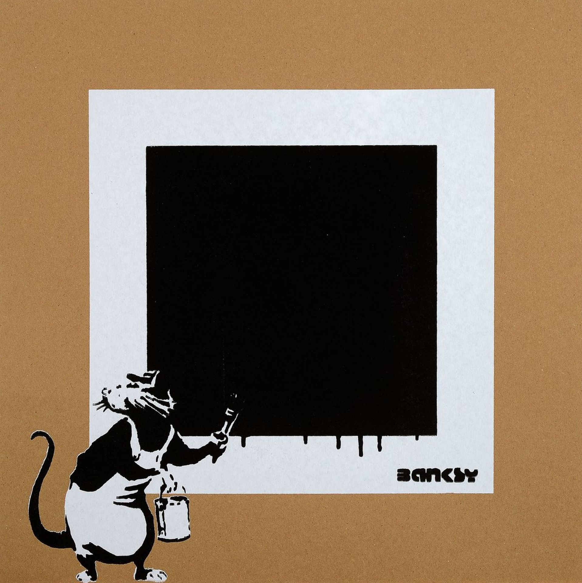 Banksy by Not Banksy, 'Rat with Black Square',