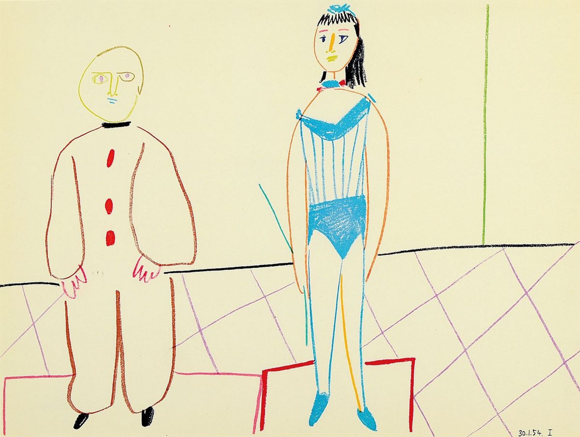 Pablo Picasso, 1881-1973, Farblithographie aus Verve,