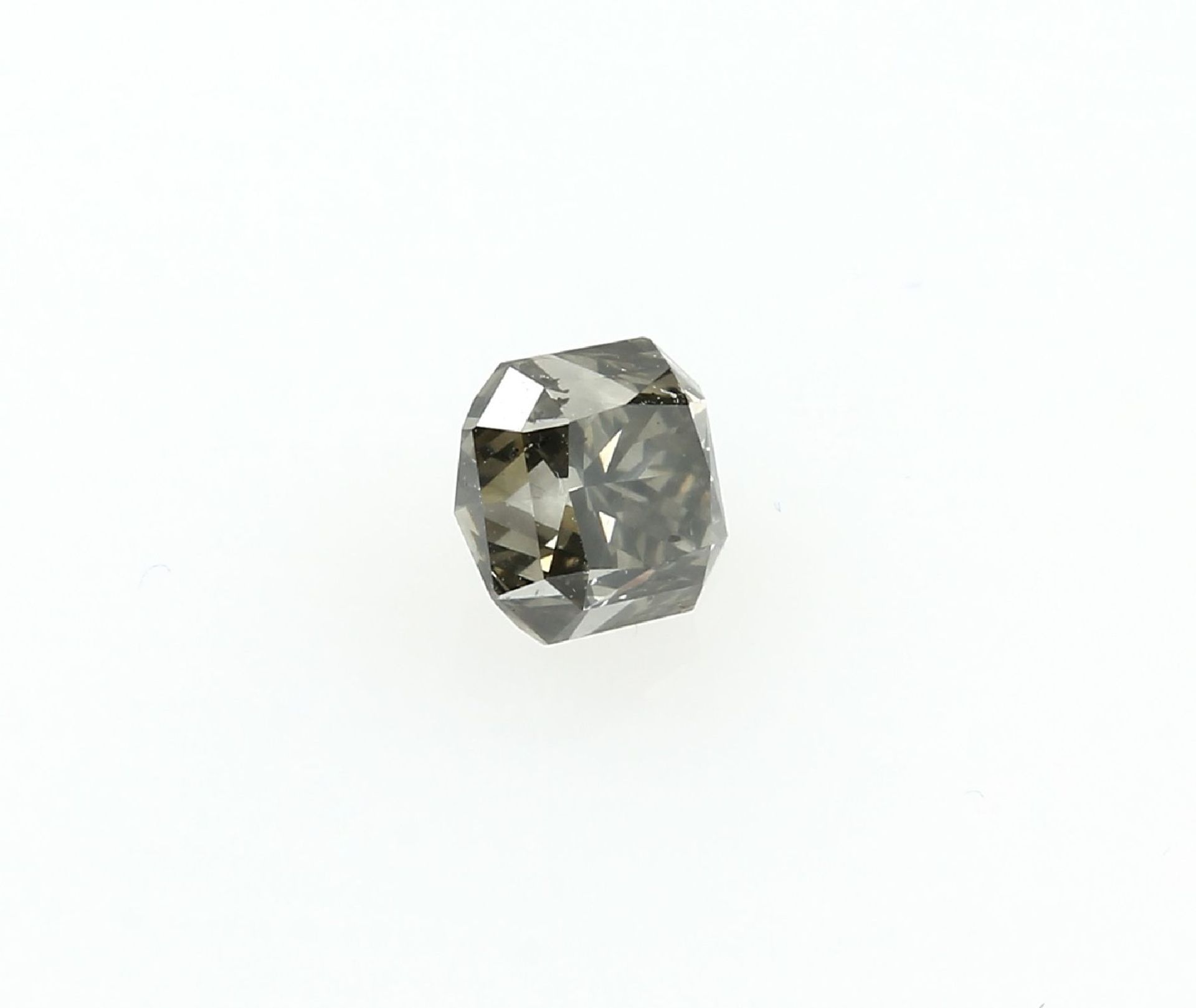 Loser Diamant, 0.37 ct Natural fancy dark greenish - Image 2 of 3