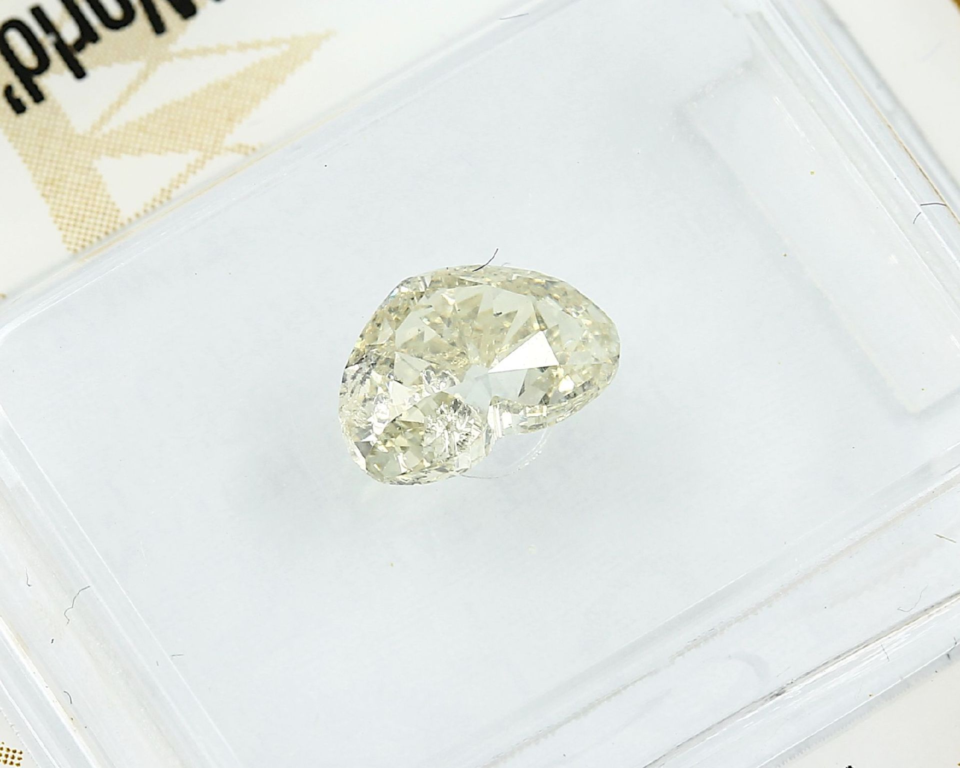 Loser Diamant, 0.9 ct Natural Fancy Yellow, herzf. - Bild 3 aus 4