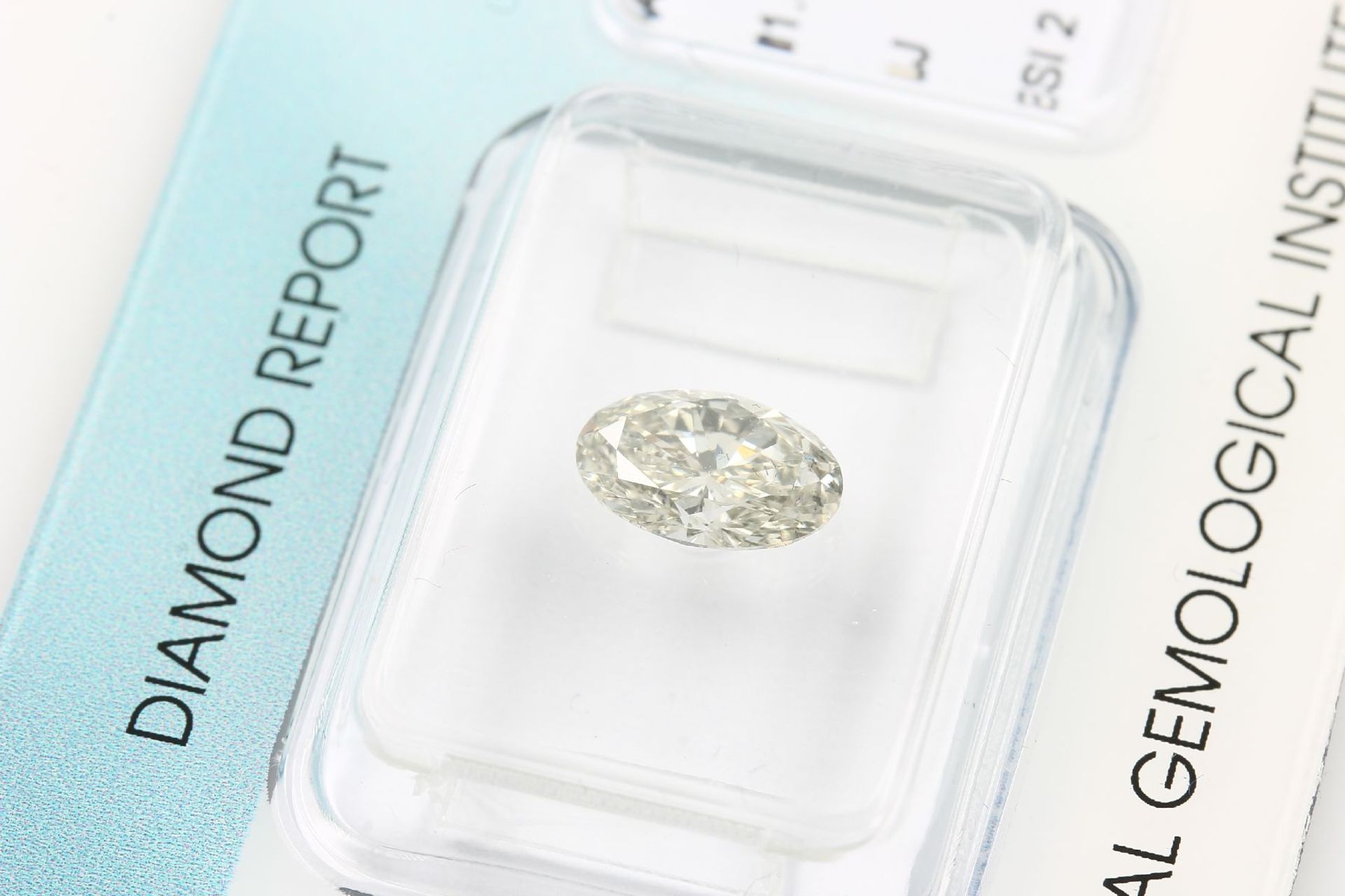 Loser Diamant, 1.01 ct l.get.Weiß (J)/si2, oval facett., - Image 3 of 3