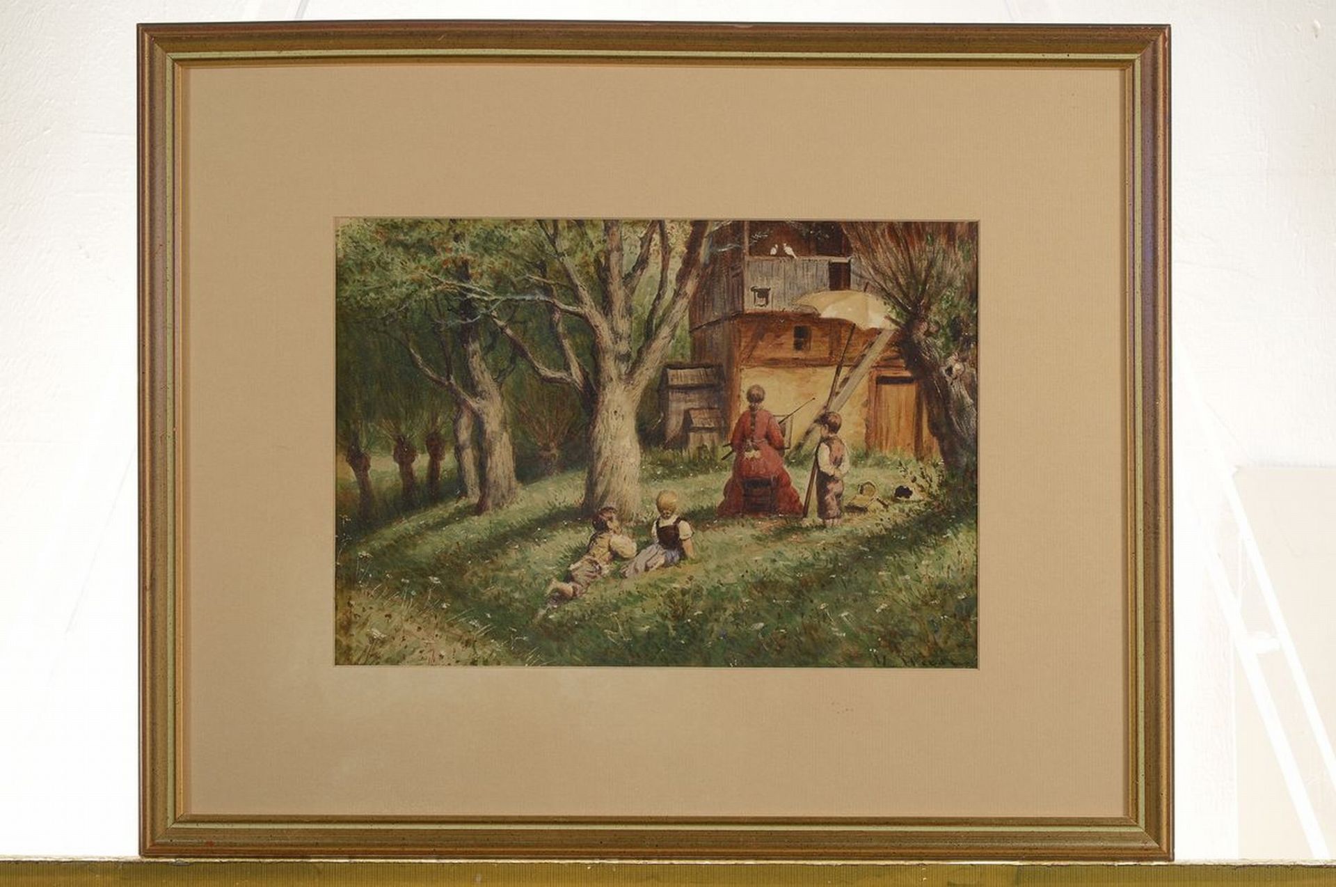 Max Weese, 1855 - 1933, Malerin im Garten mit Kindern, - Image 3 of 3