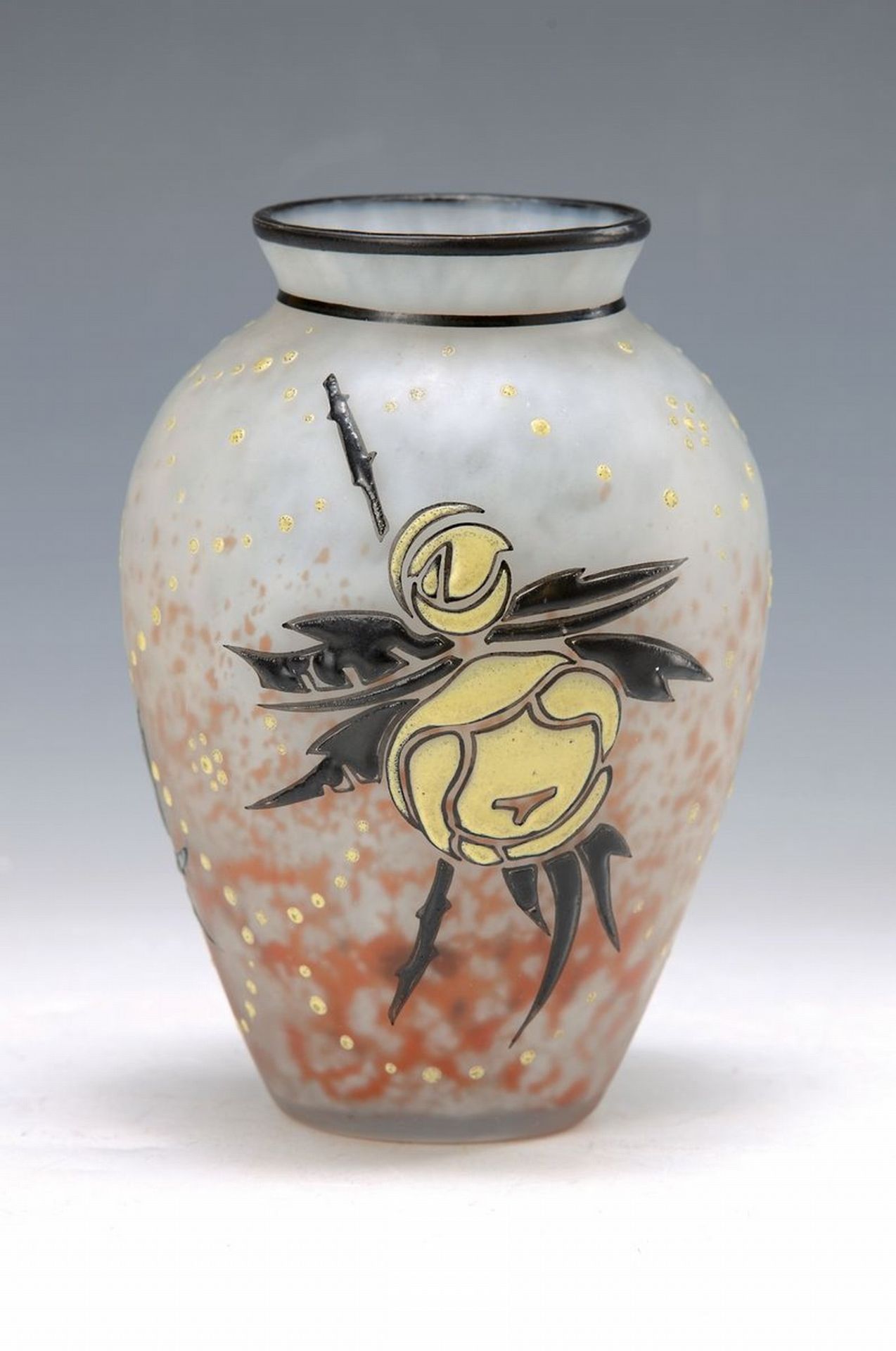 Vase, André Delatte (1887-1953), Nancy, farbloses