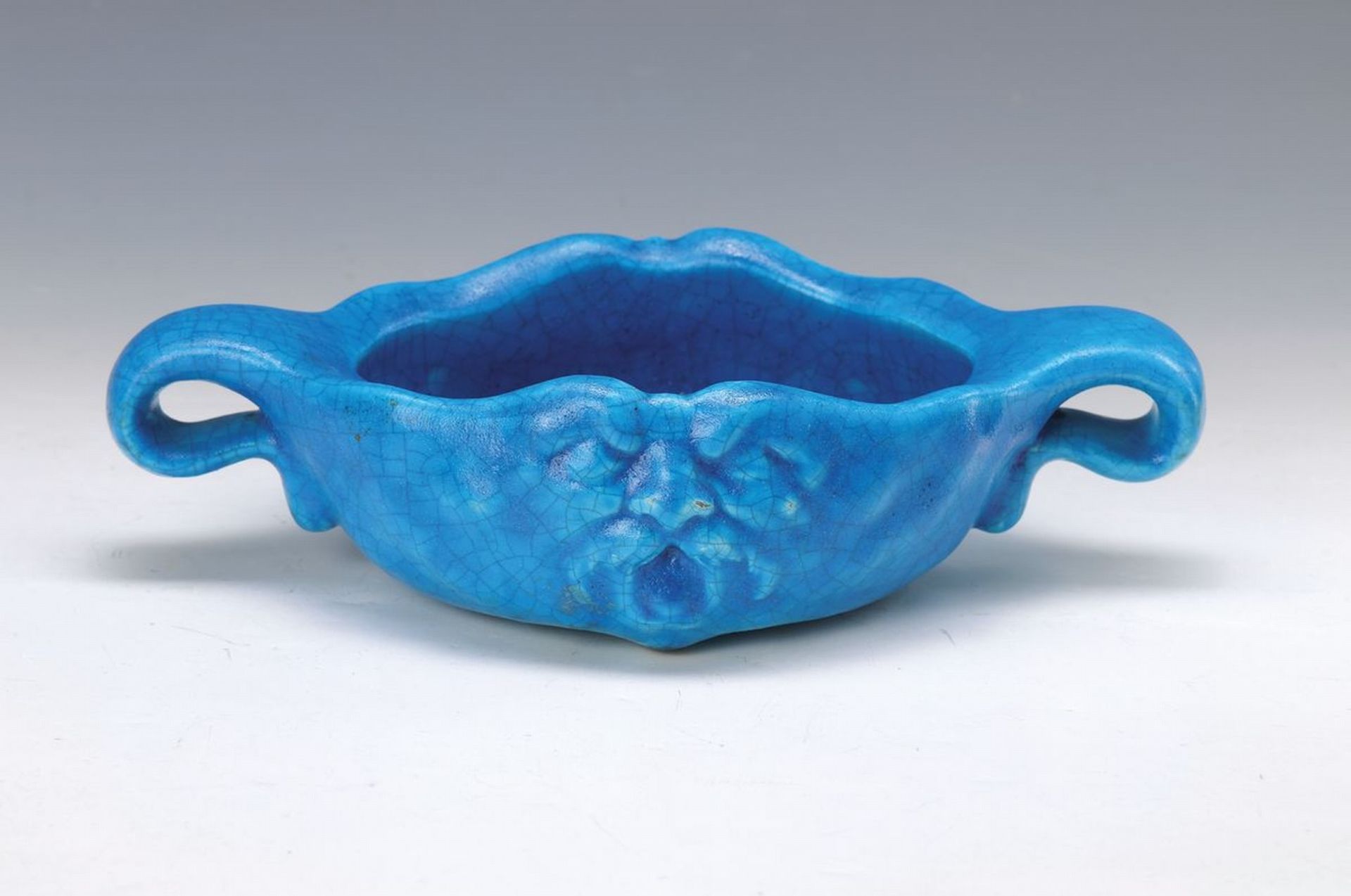 Schale, Edmond Lachenal, um 1910-20, Keramik, blau