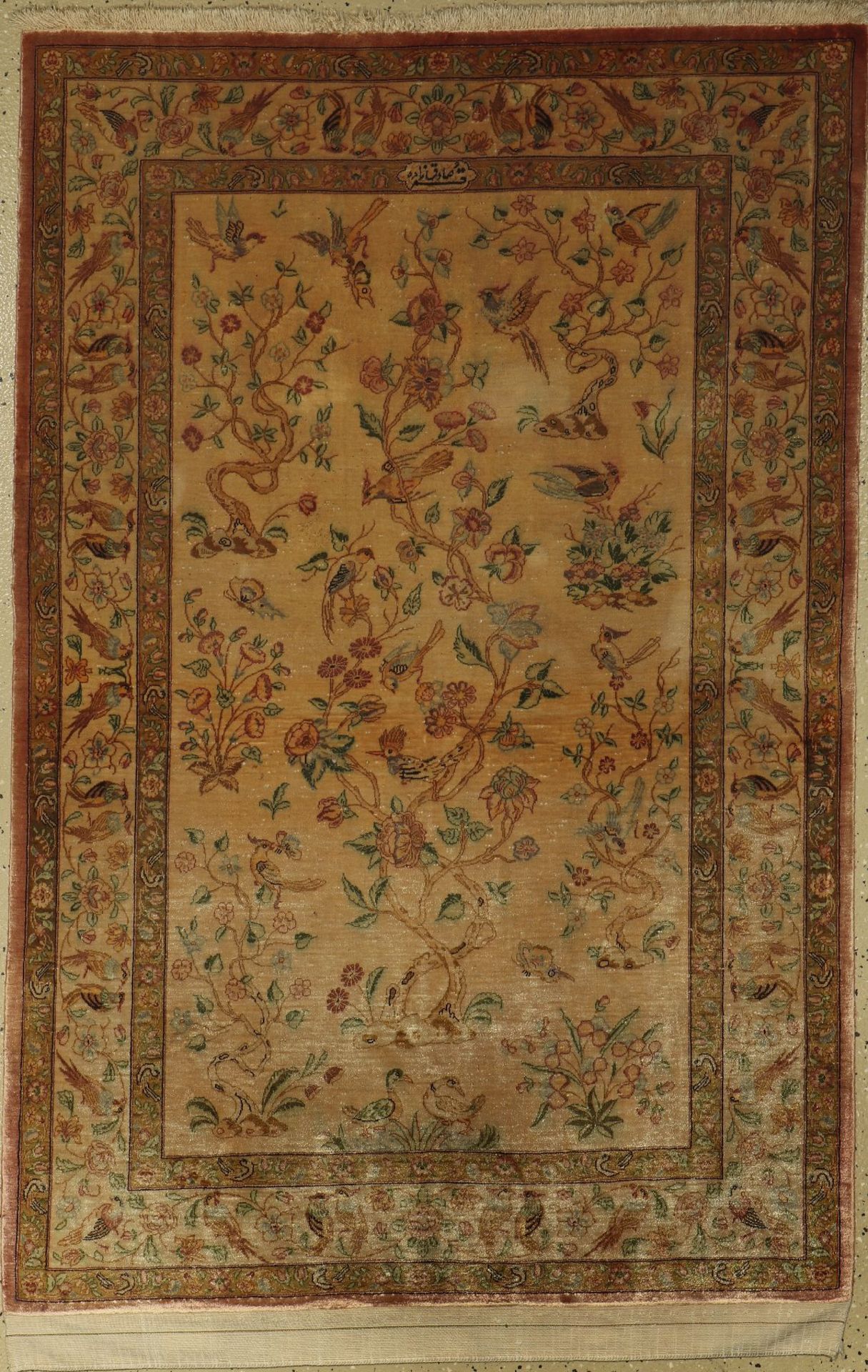 Ghom Seide fein Signiert, (Sadegh Zadeh) Persien, ca. 60