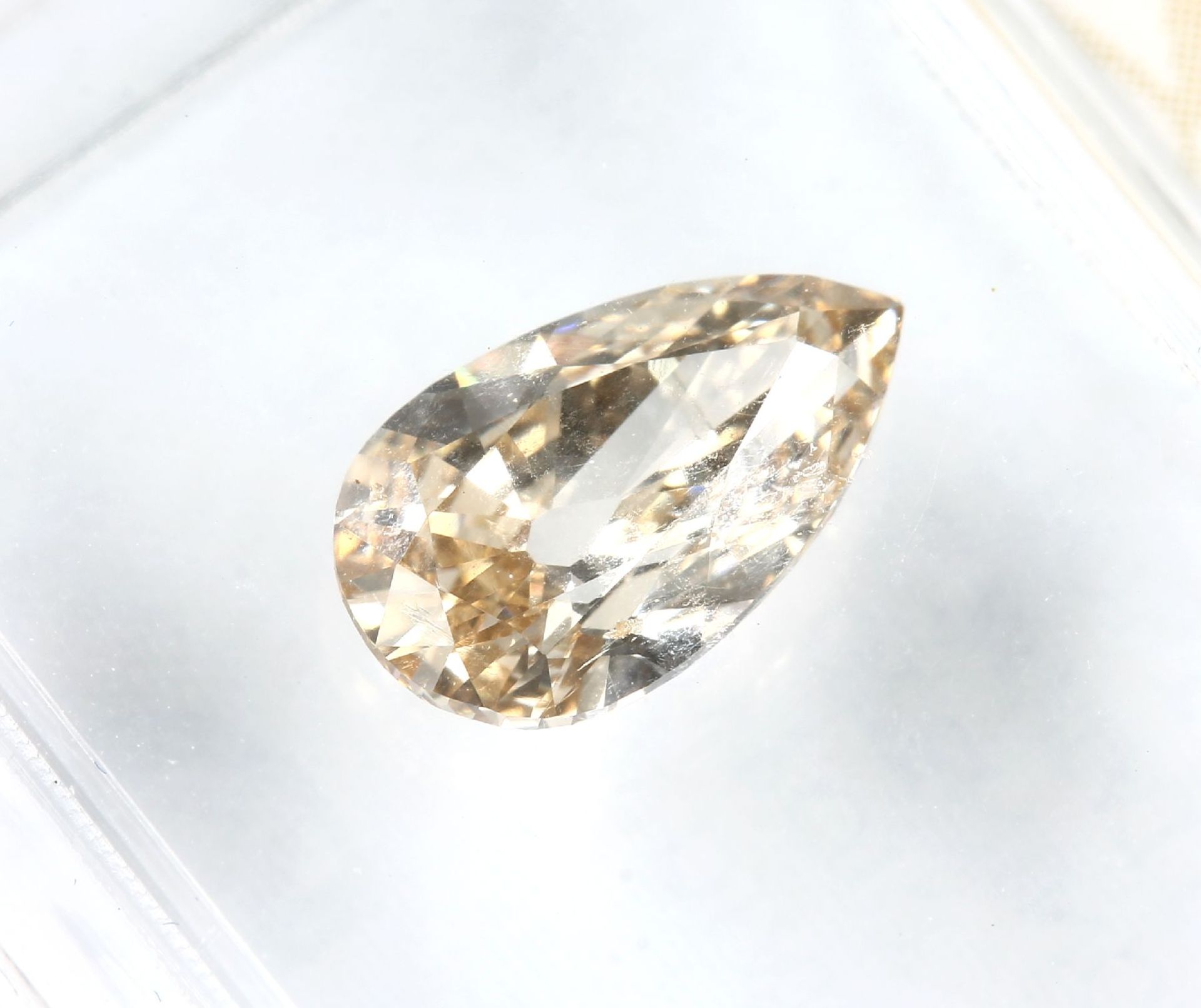 Diamant-Tropfen 0.90 ct natural fancy yellow- brown/si 1, - Bild 3 aus 4