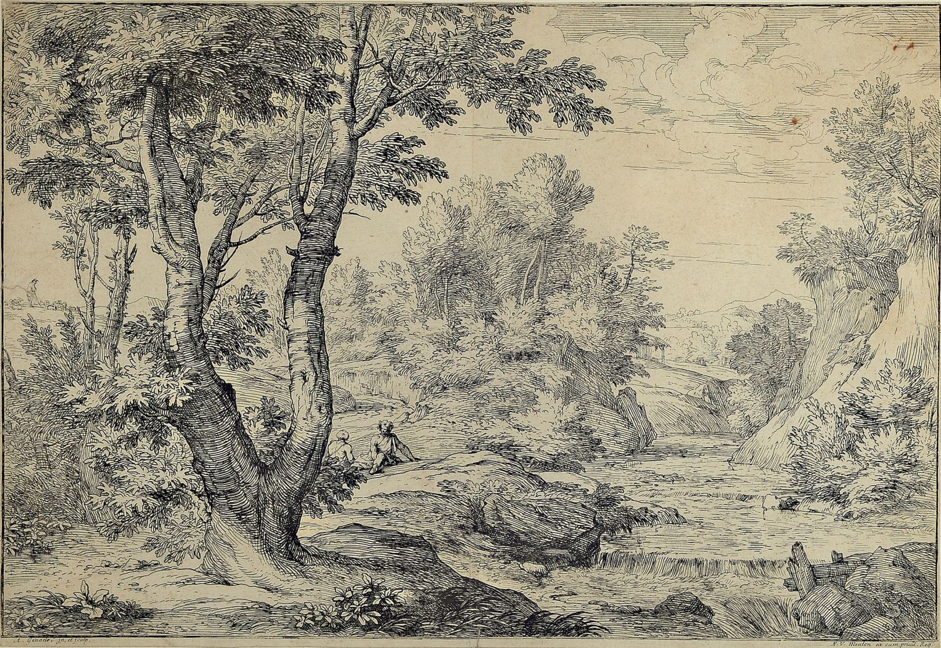 Abraham Genoels, 1640 - 1723, Les gros arbres a double