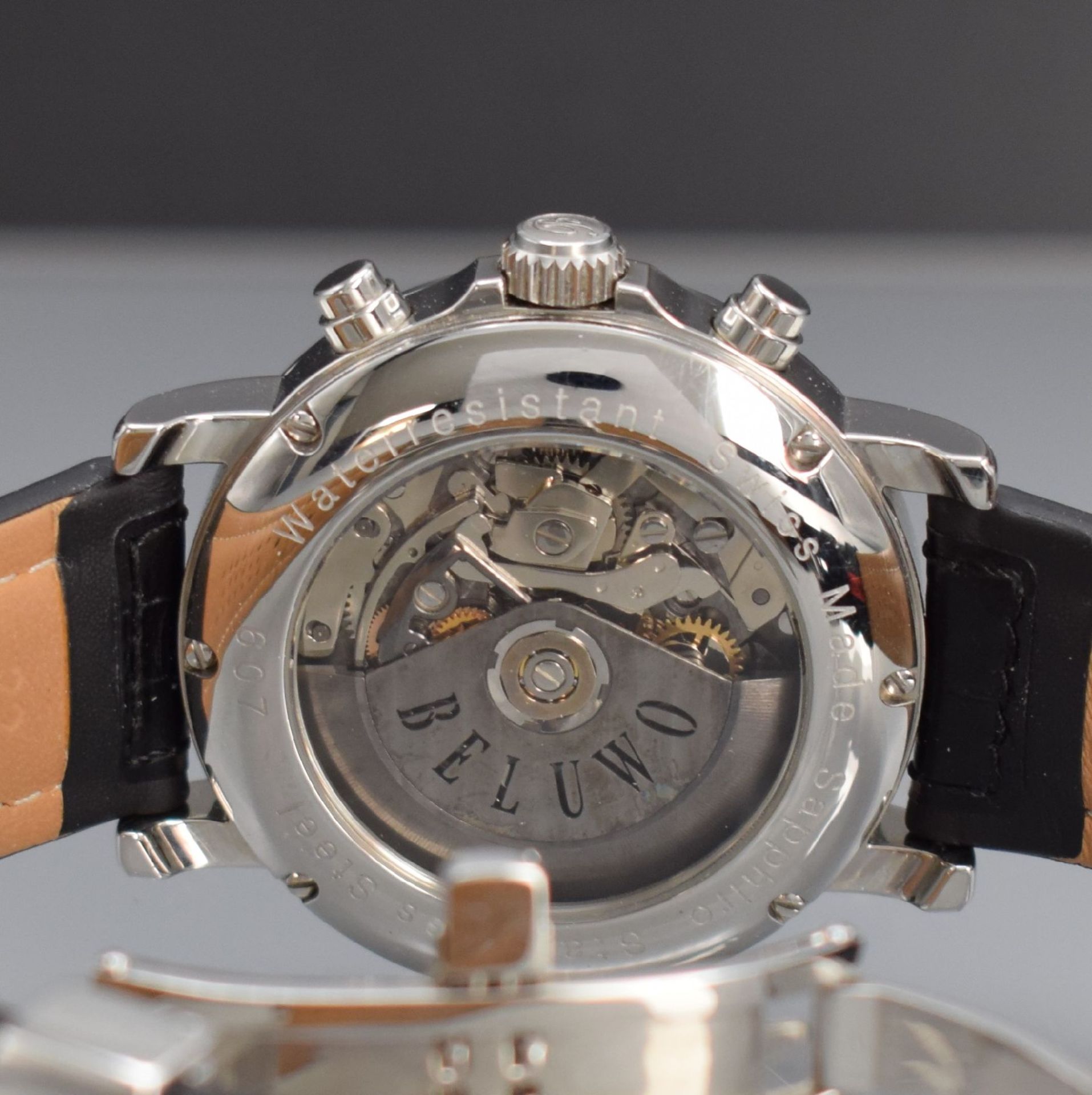 BELUWO große Herrenarmbanduhr mit Chronograph, Schweiz um - Image 8 of 8