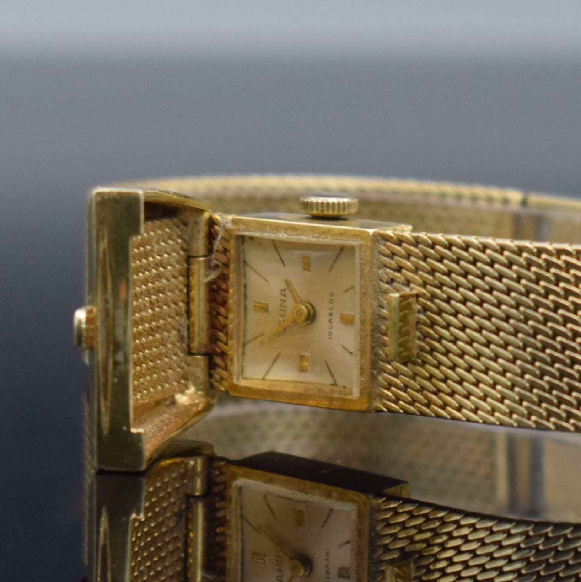 DUNA ausgefallene Damenarmbanduhr in GG 585/000, Schweiz - Image 4 of 8