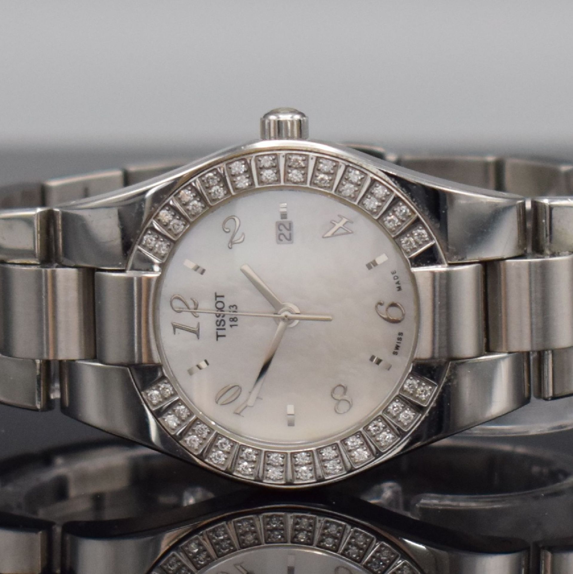 TISSOT 1853 Diamantbesetzte Armbanduhr in Stahl, Schweiz - Image 2 of 7