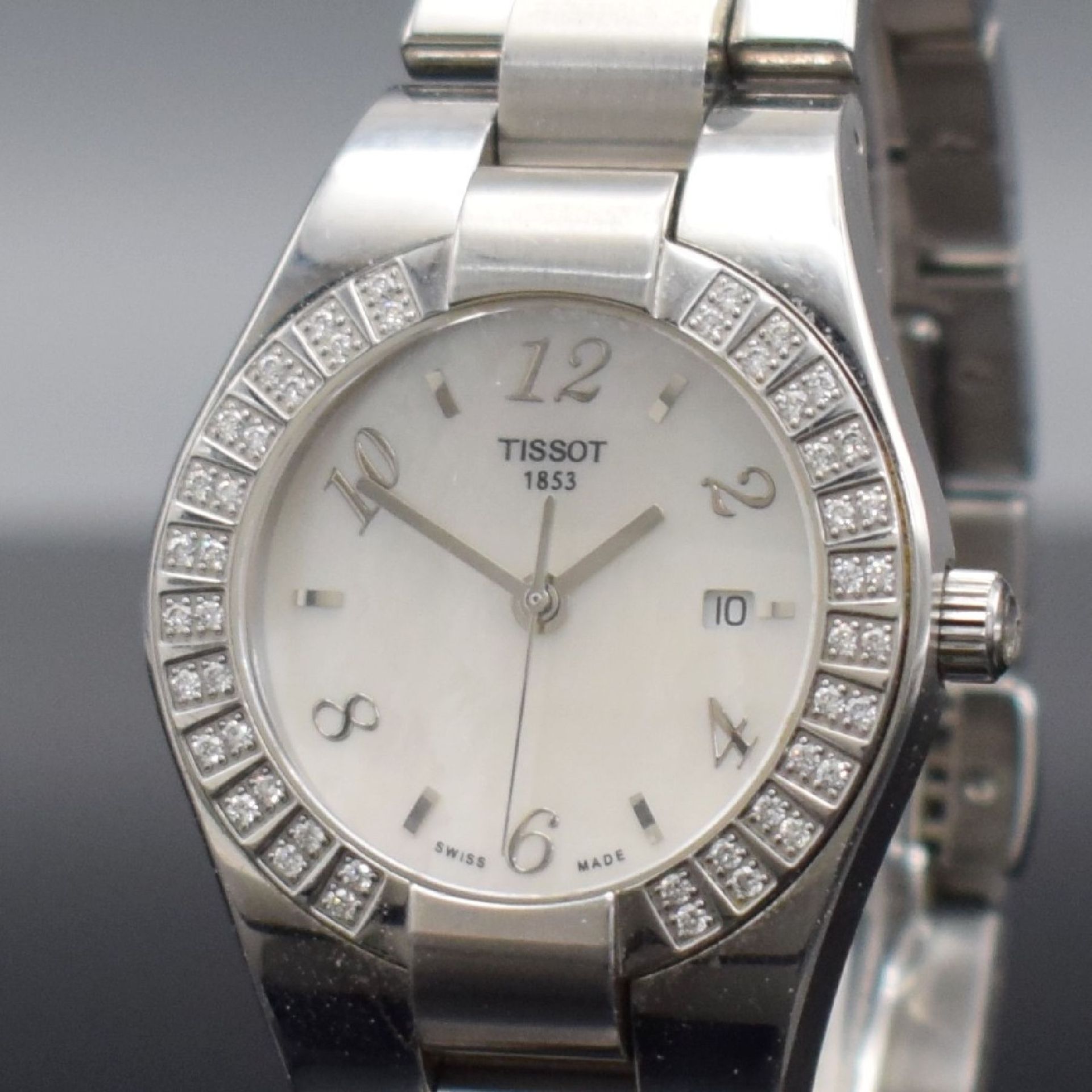 TISSOT 1853 Diamantbesetzte Armbanduhr in Stahl, Schweiz - Image 4 of 7