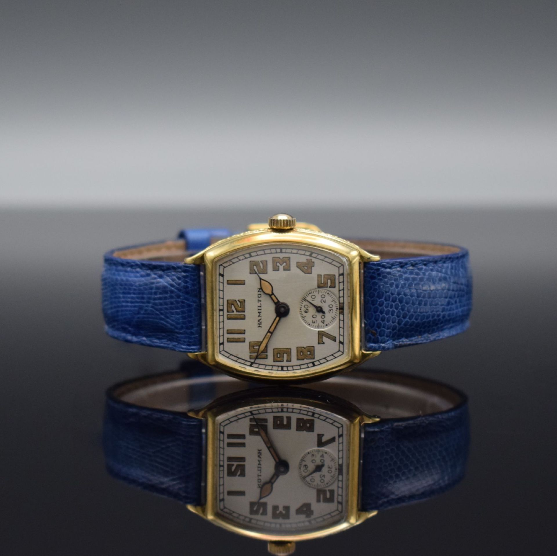 HAMILTON Watch Co. Armbanduhr in GG 585/000, USA um 1929,