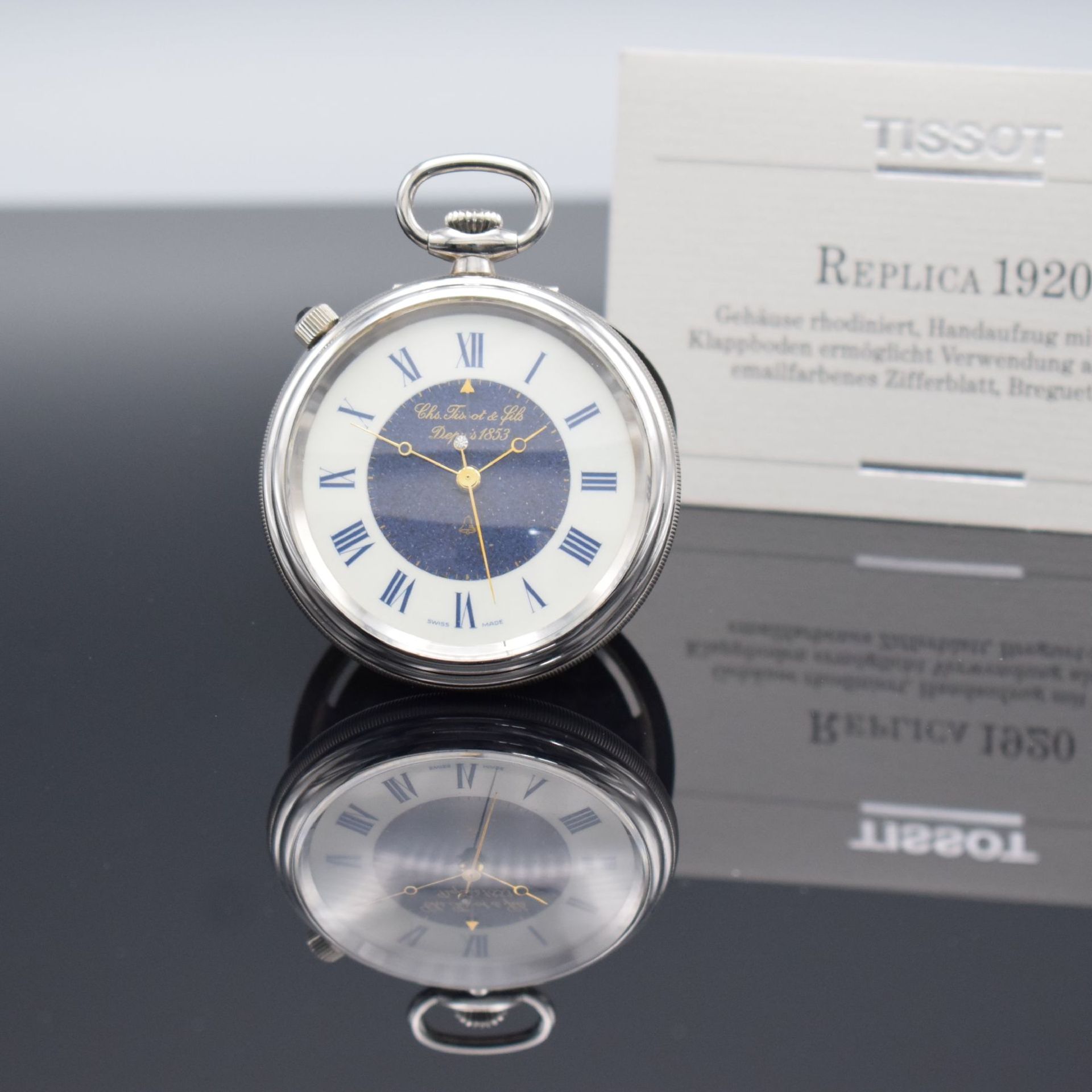 TISSOT Replica 1920 offene Taschenuhr mit Wecker, Schweiz