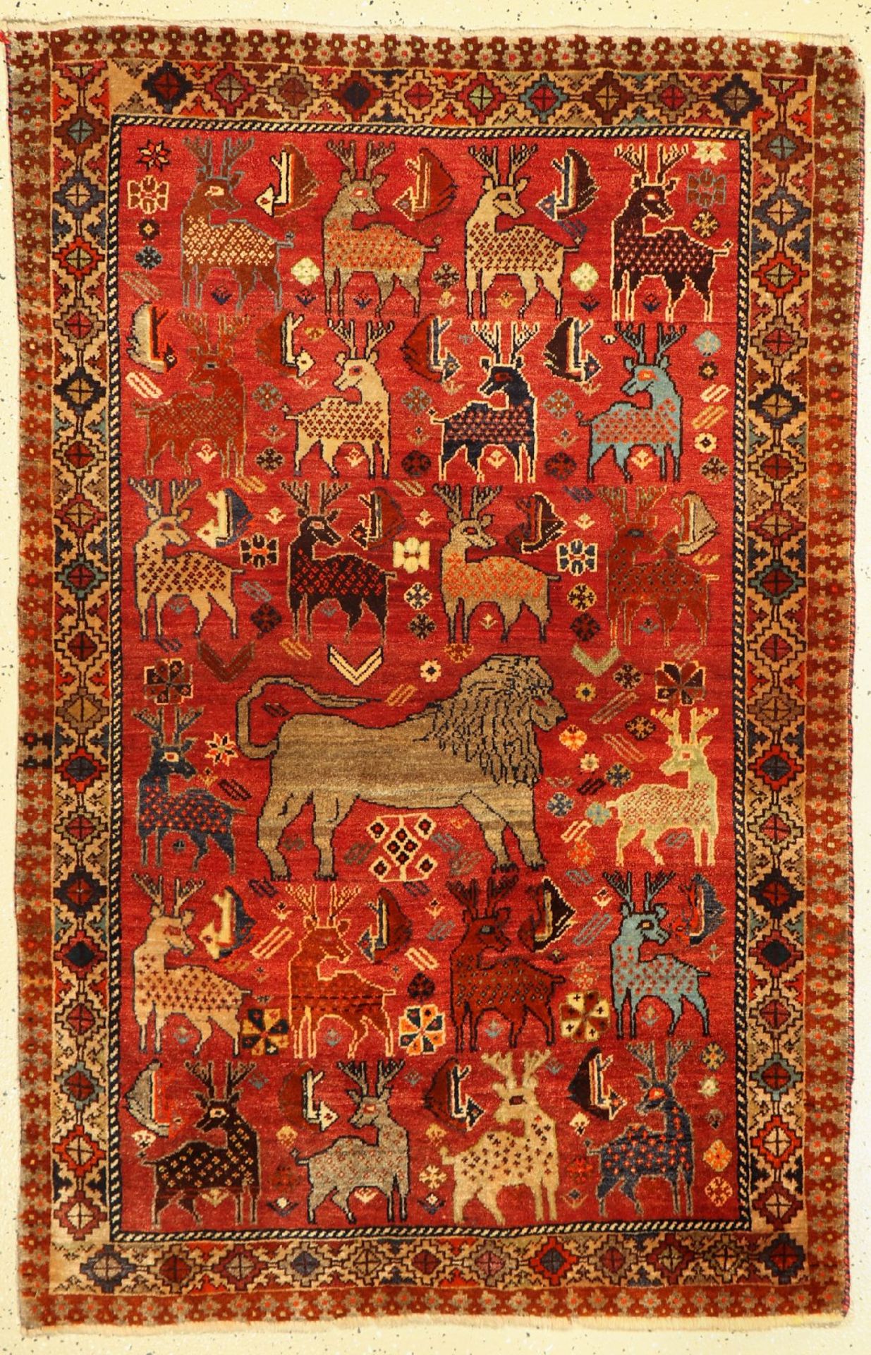 Gabbeh alt, Persien, um 1950, Wolle auf Wolle, ca. 164 x