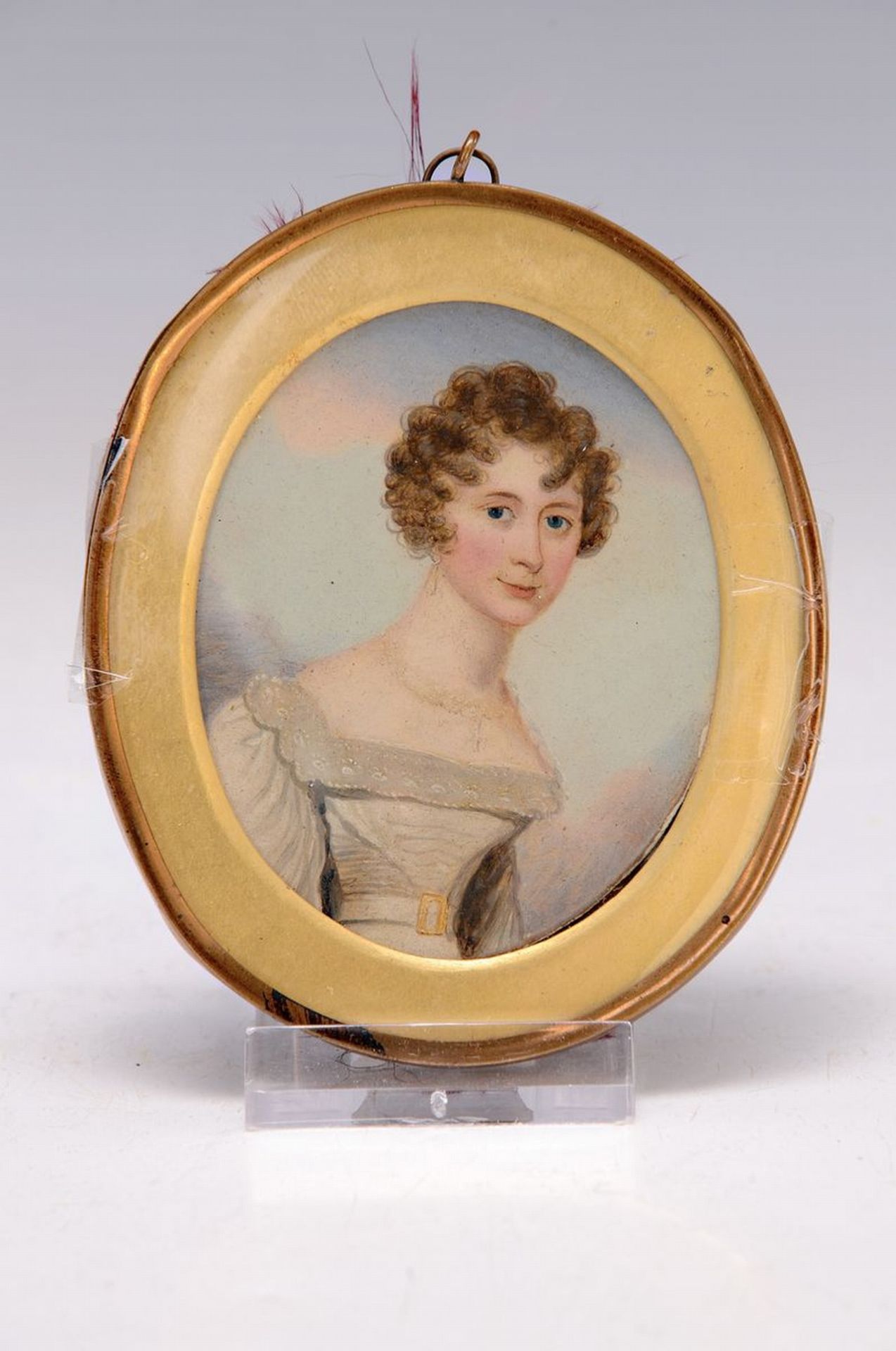 Miniaturmalerei, deutsch, um 1860, Porträt einer junge