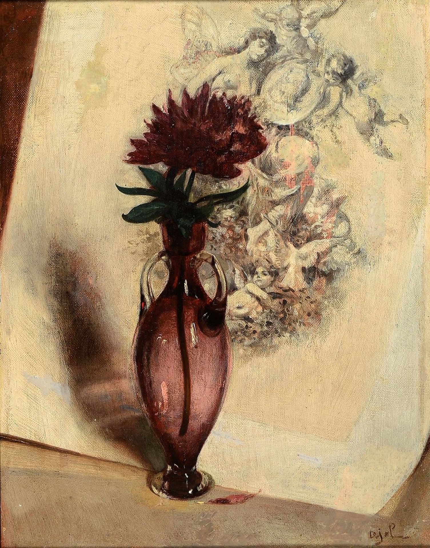 Charles Pierre Pajol, 1812-1891, Stillleben mit Blume in