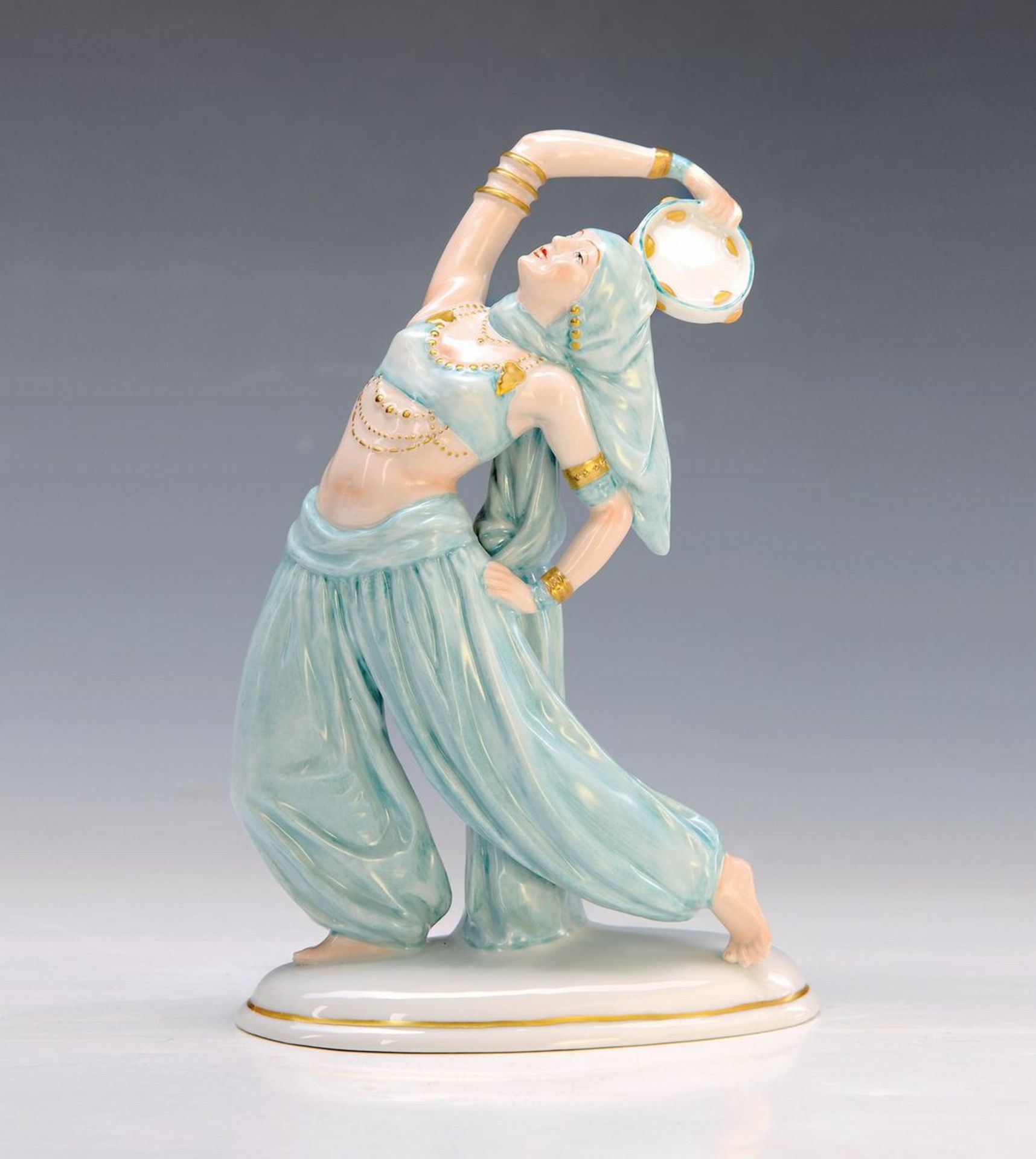 Porzellanfigur, Scheibe Alsbach, 30er Jahre, Tänzerin mit