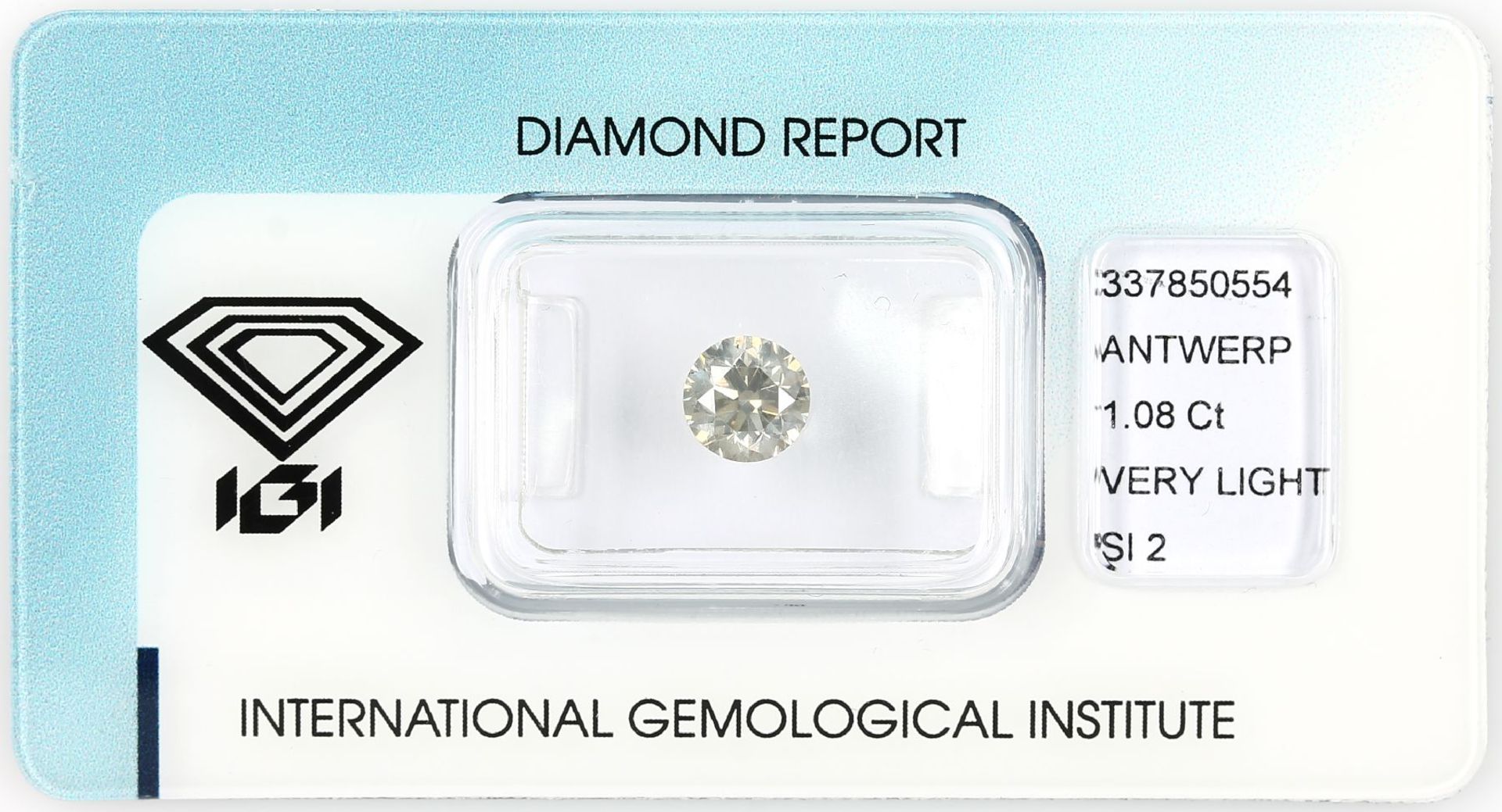 Loser Brillant, 1.08 ct Very light greyish yellow/si2,