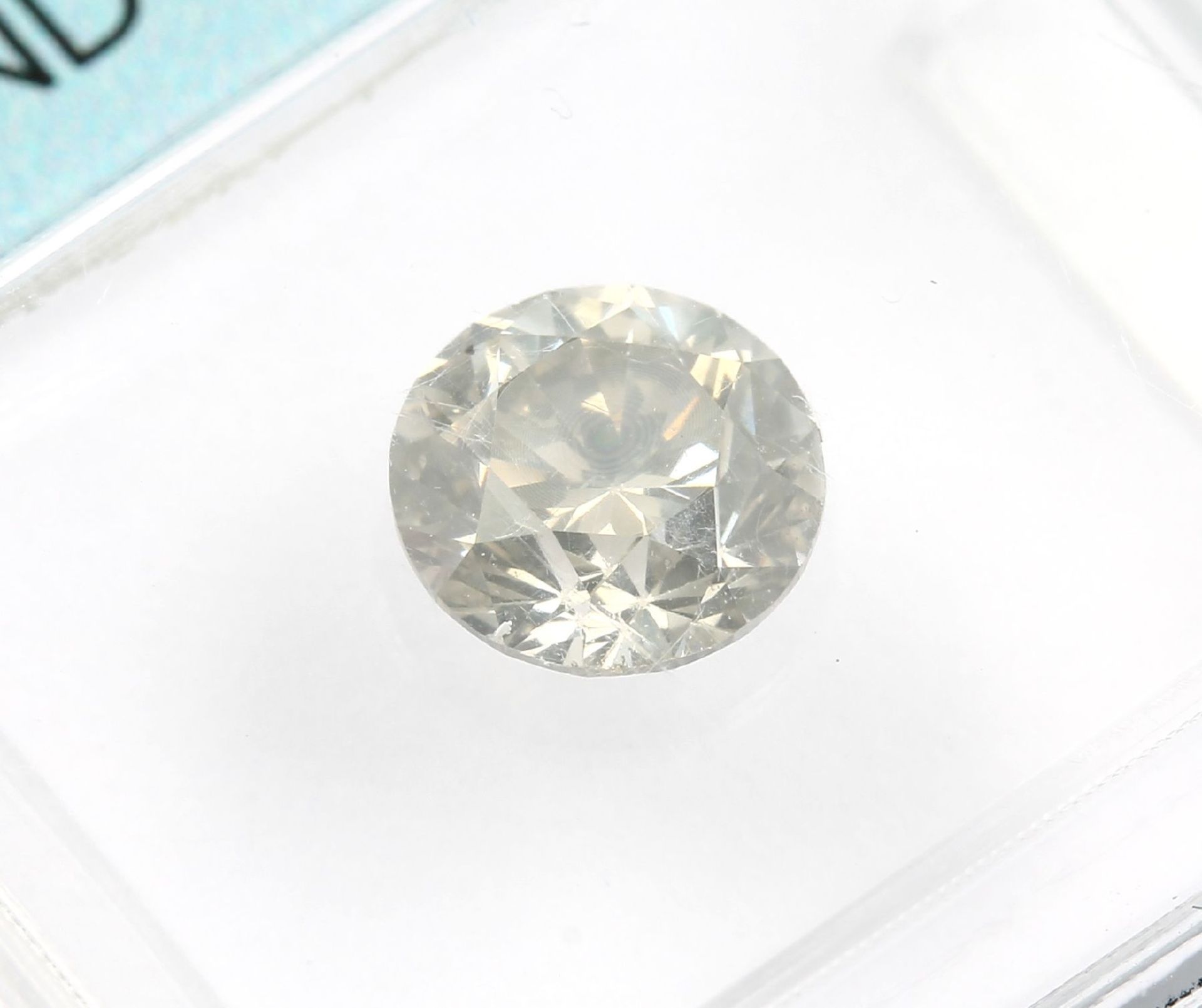 Loser Brillant, 1.08 ct Very light greyish yellow/si2, - Image 2 of 3