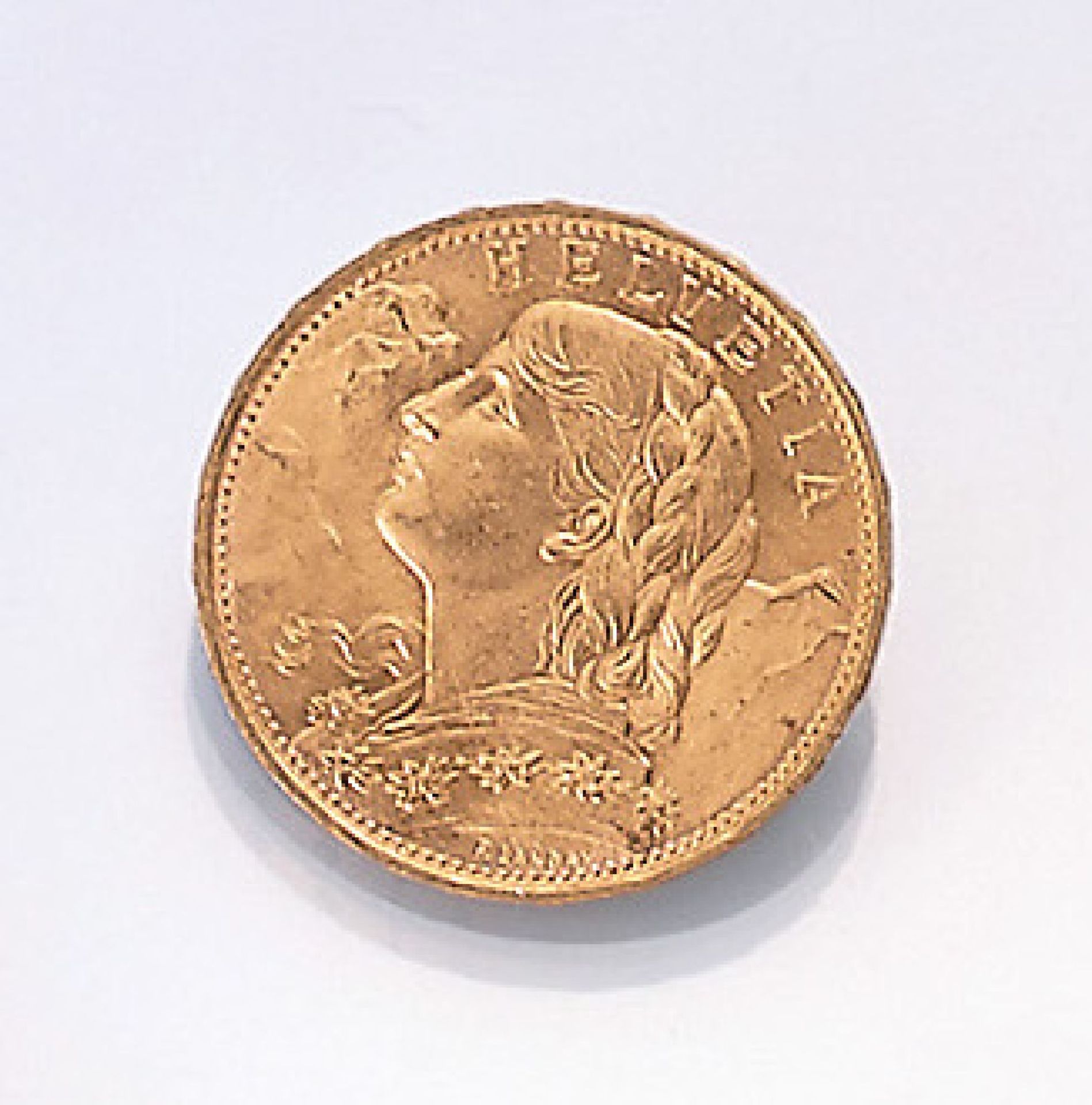 Goldmünze, 20 Franken, Schweiz, 1922, sogn. Vreneli,