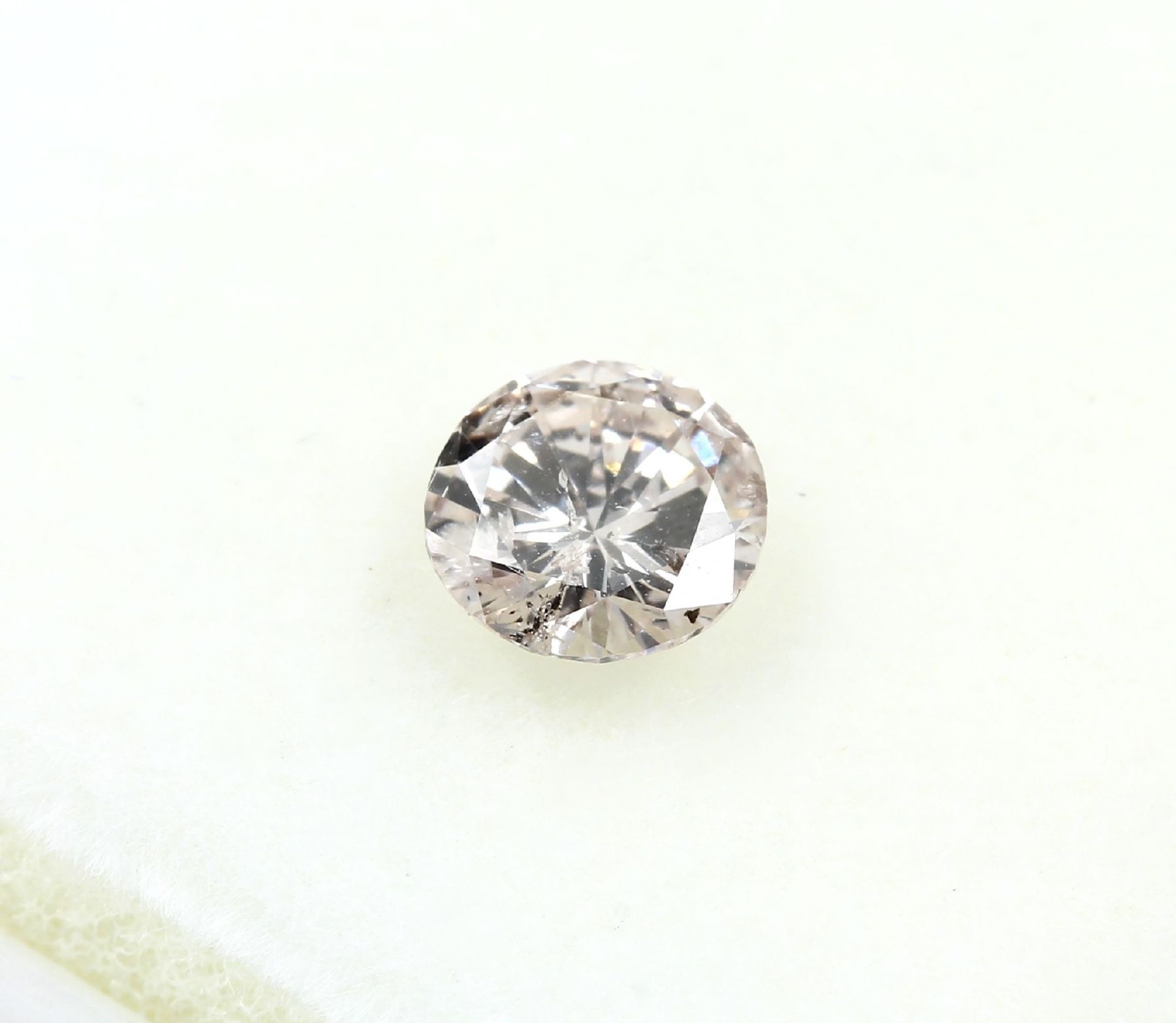 Loser Brillant, 0.41 ct Natural light pinkish brown, ca. - Image 2 of 3