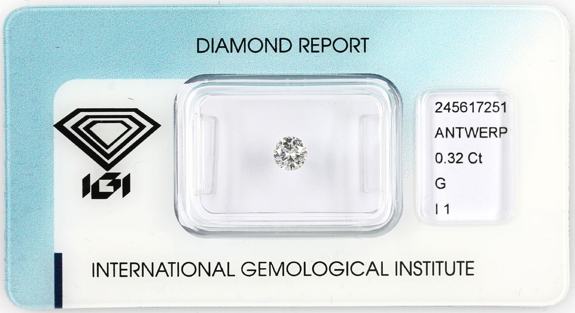 Brillant 0.32 ct feines Weiß G/p 1, IGI Expertise,