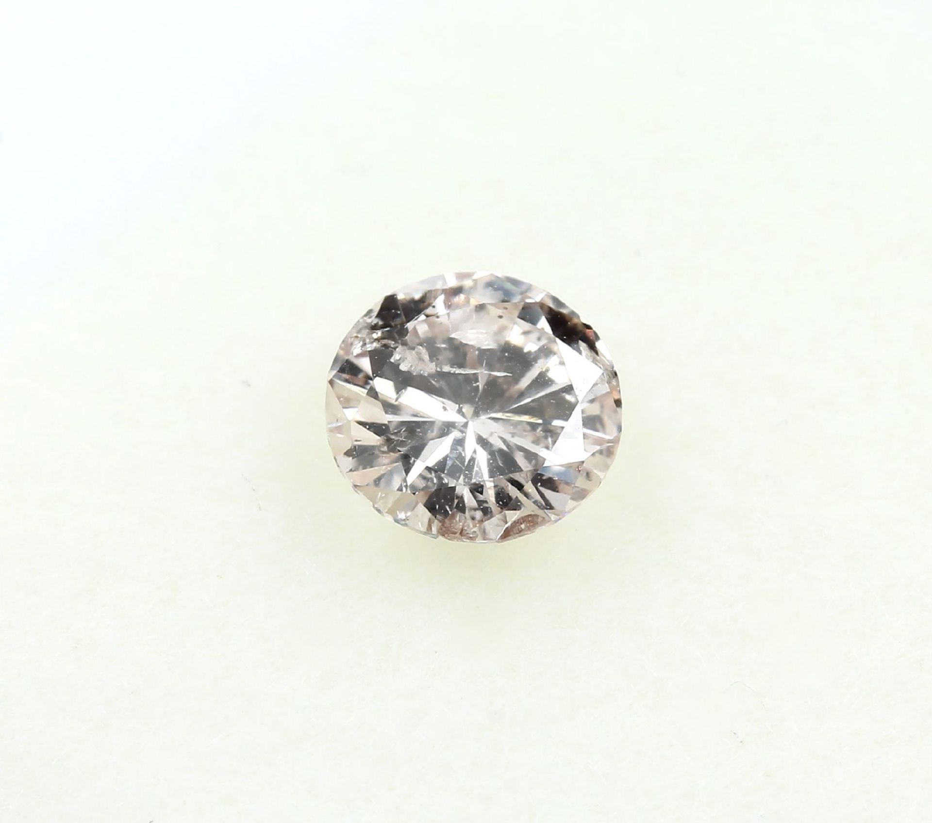 Loser Brillant, 0.41 ct Natural light pinkish brown, ca. - Image 3 of 3