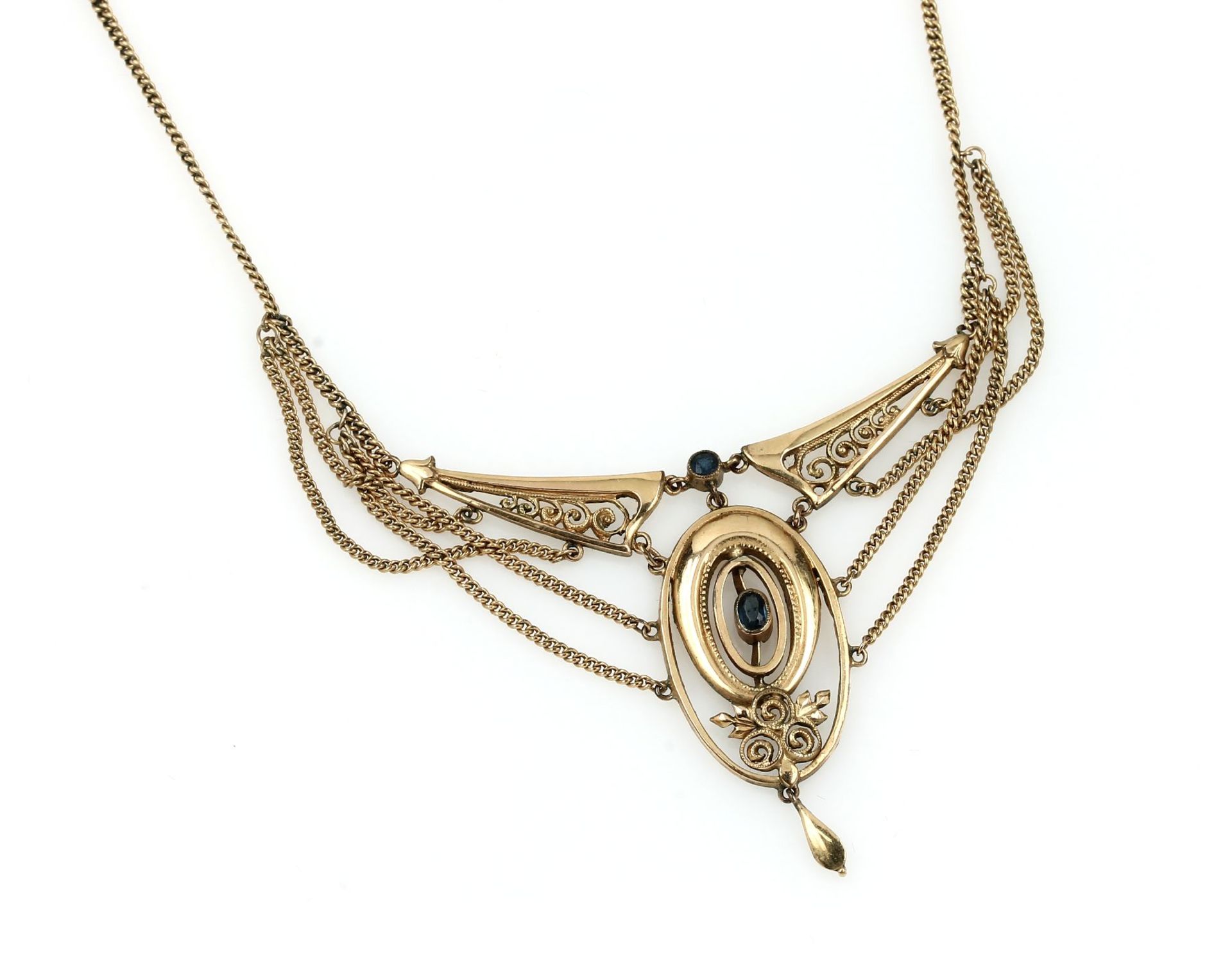 Jugendstilcollier, wohl deutsch um 1900, Metall