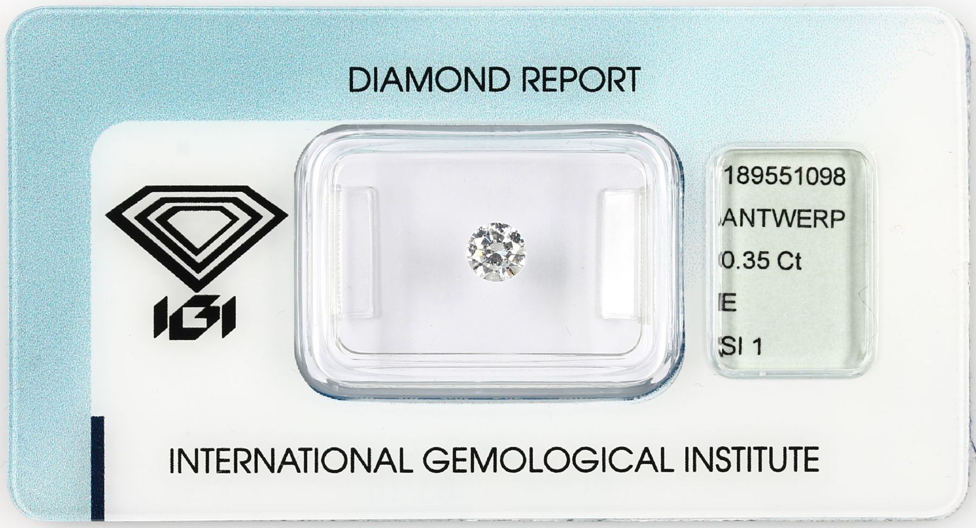 Brillant 0.35 ct hochfeines Weiß E/si 1, IGI Expertise,