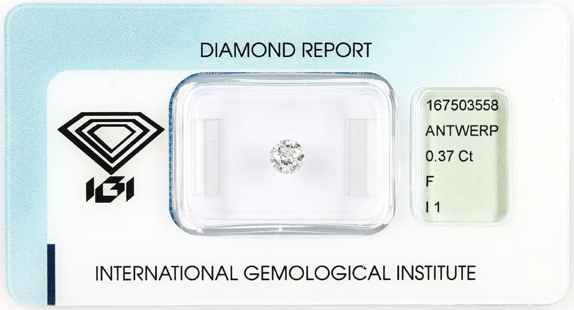 Brillant 0.37 ct feines Weiß F/p 1, IGI Expertise,