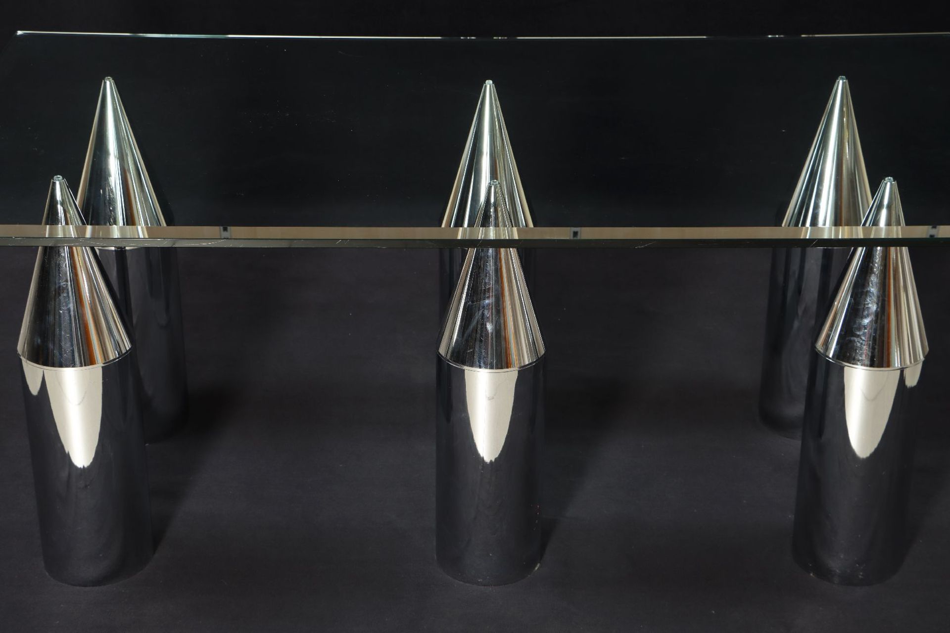Design-Glastisch, 6 jeweils 2-tlg. Tischbeine in Form von - Image 2 of 3
