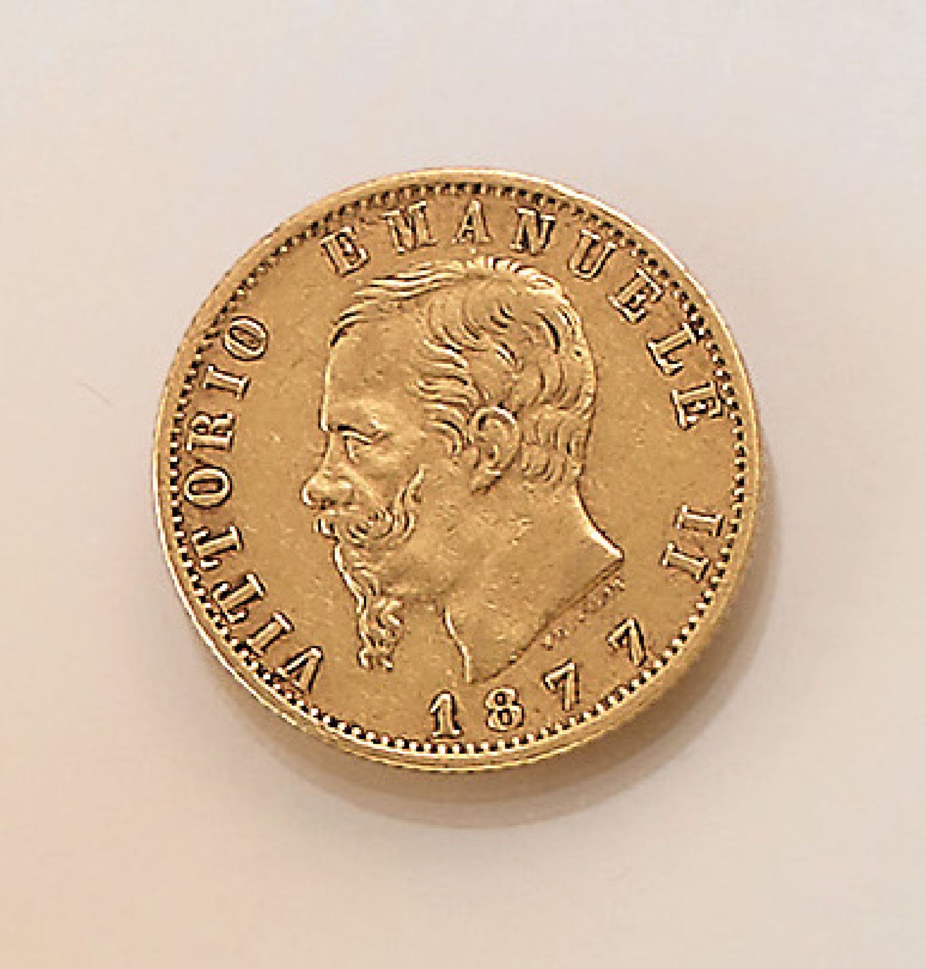 Goldmünze, 20 Lire, Italien, 1877, Vittorio Emanuele II.,