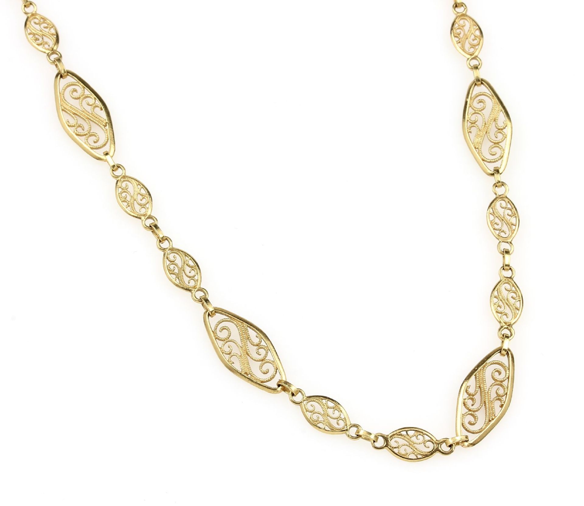 18 kt Gold Collier, Frankreich um 1900, GG 750/000,