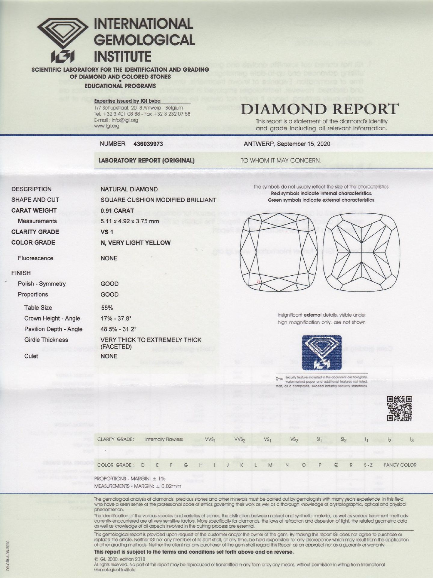 Verschweißter Diamant im Kissenschliff 0.91 ctvery light - Image 4 of 4