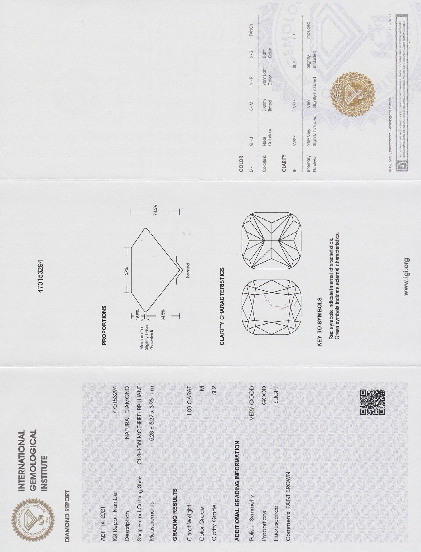 Eingeschweißter Diamant im Kissenschliff 1.00 ct - Image 3 of 4